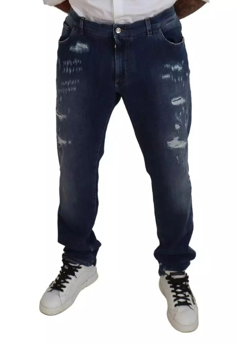 Dolce & Gabbana o1y0125 Logo Jeans in Blue Size US 28 / EU 44 - 4 Thumbnail