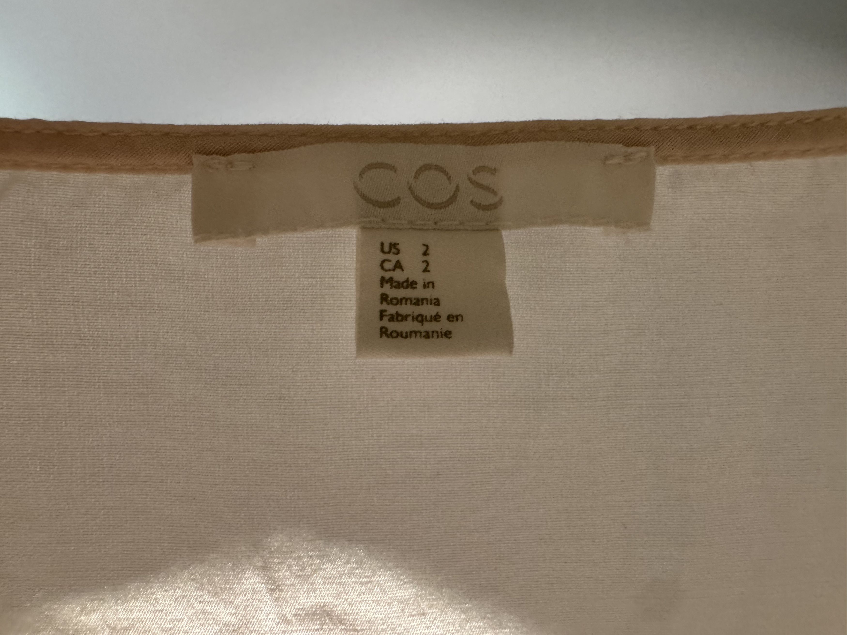 Cos COS Silk-Cotton Shirt in Cream (Size 2) Size XS / US 0-2 / IT 36-38 - 3 Thumbnail