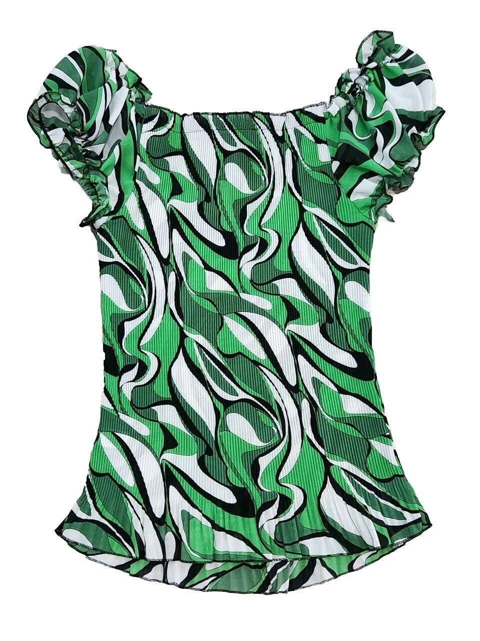 Designer Belissimo Top Small Vintage Y2k Green See Through Scrunched Size S / US 4 / IT 40 - 3 Thumbnail