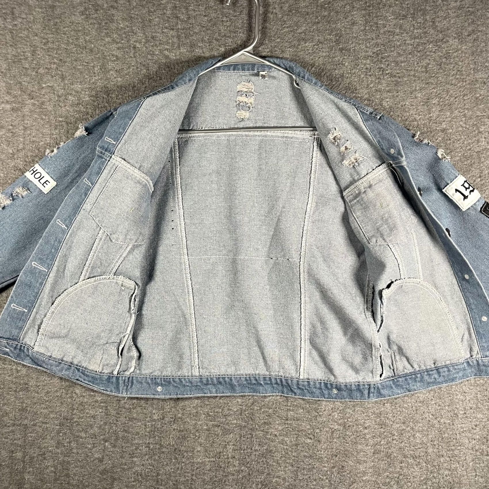 Denime Where Is My Mind Jacket Mens S Blue Denim Distressed NYC Bomber Grunge Shirt/Hoodie? Size US S / EU 44-46 / 1 - 3 Thumbnail