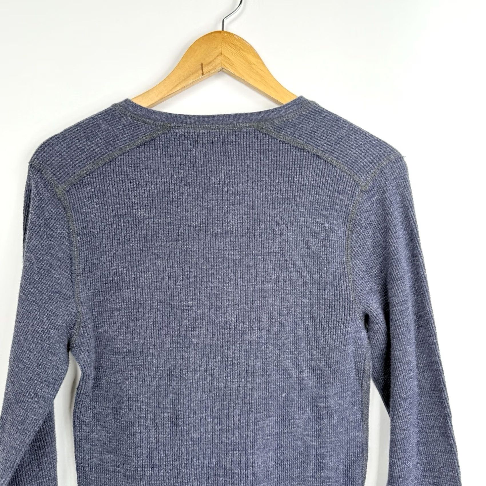 Wallace & Barnes VINTAGE Wallace Barnes Henley Thermal Shirt Mens S Navy Blue All Cotton Knit 90s Retro City Hipster Outdoor Thermal Shirt Mens XS-? Size US S / EU 44-46 / 1 - 7 Thumbnail