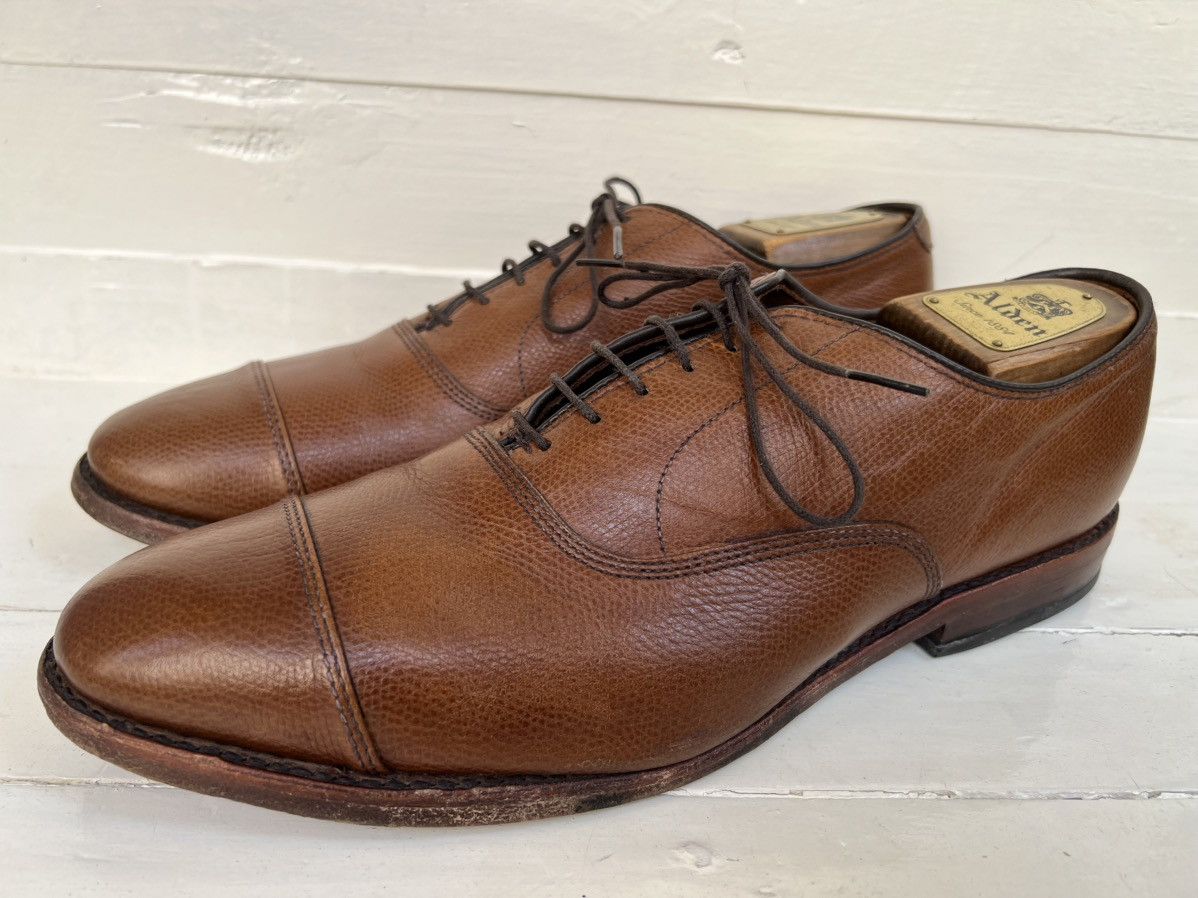 Allen Edmonds Allen Edmonds Park Avenue Brown Pebbled Leather Oxford Shoes Size US 9.5 / EU 42-43 - 3 Thumbnail