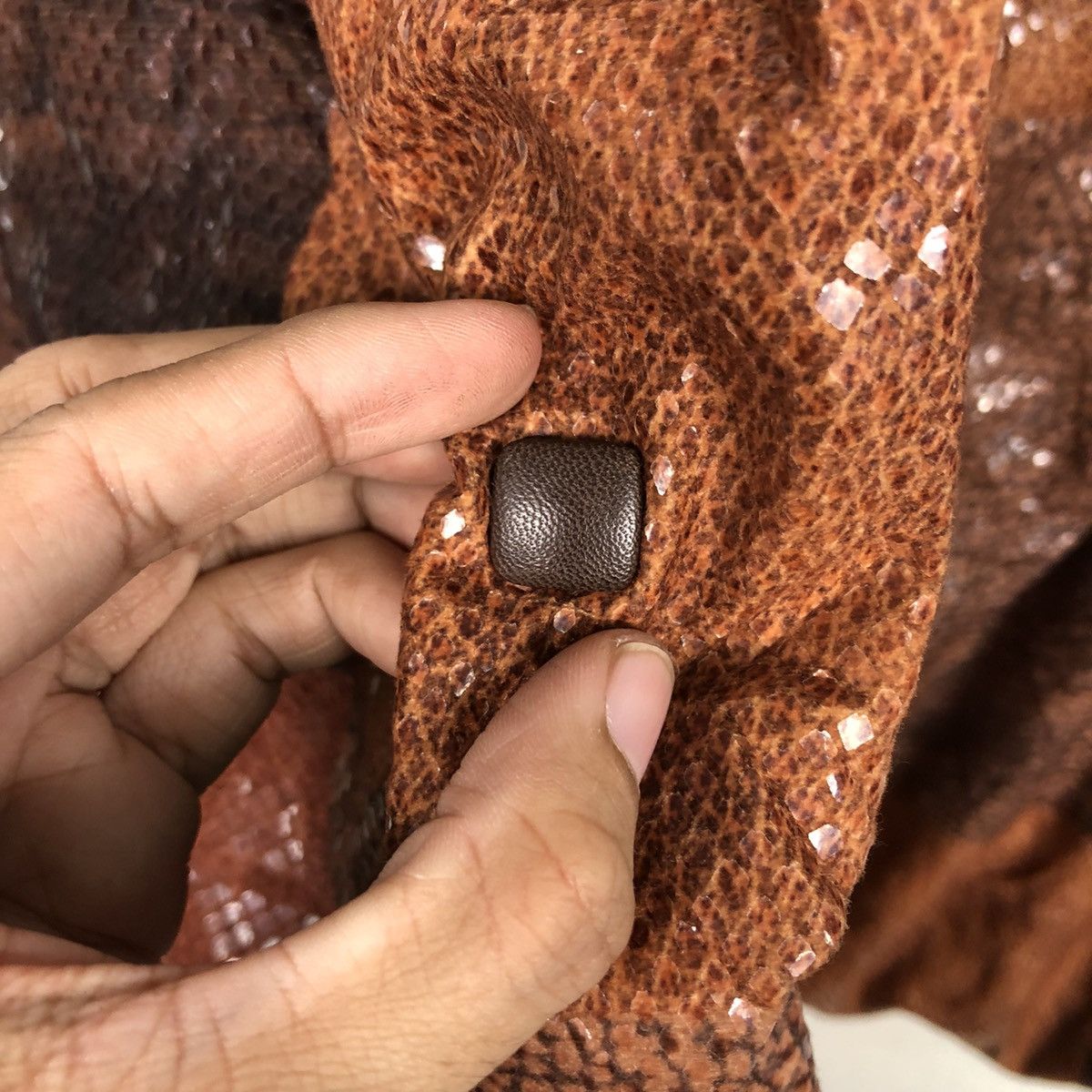 Vintage 📌Vintage Snake Skin Design Chore Jacket PatriziaFusi Italy Size US M / EU 48-50 / 2 - 17 Thumbnail