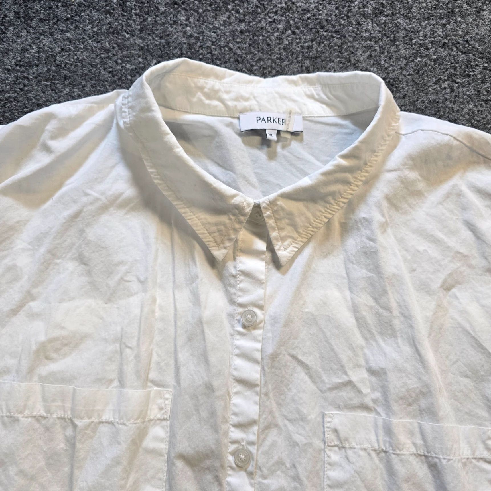 Parker Parker Top Womens XL White Button-Up Boxy Relaxed Capsule Career Minimalist Shirt Size XL / US 12-14 / IT 48-50 - 2 Thumbnail