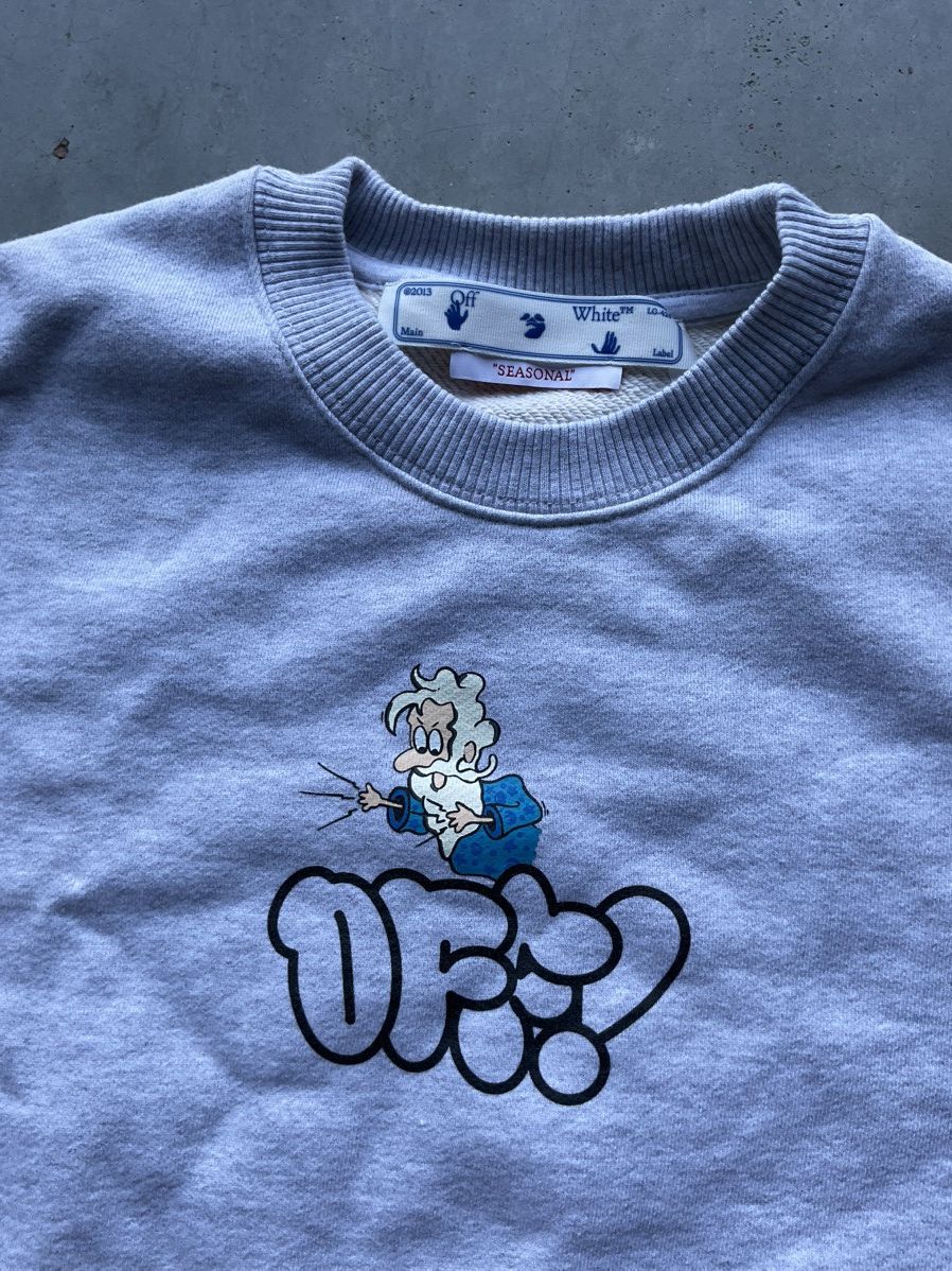 Off-White Off-White Graffiti Slim Crewneck Melange Grey Size US S / EU 44-46 / 1 - 3 Thumbnail