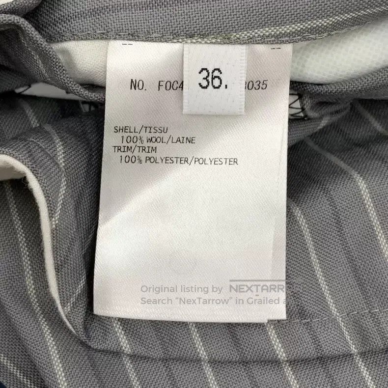 Thom Browne Thom Browne Light gray striped wool collar with single but Size XS / US 0-2 / IT 36-38 - 7 Thumbnail