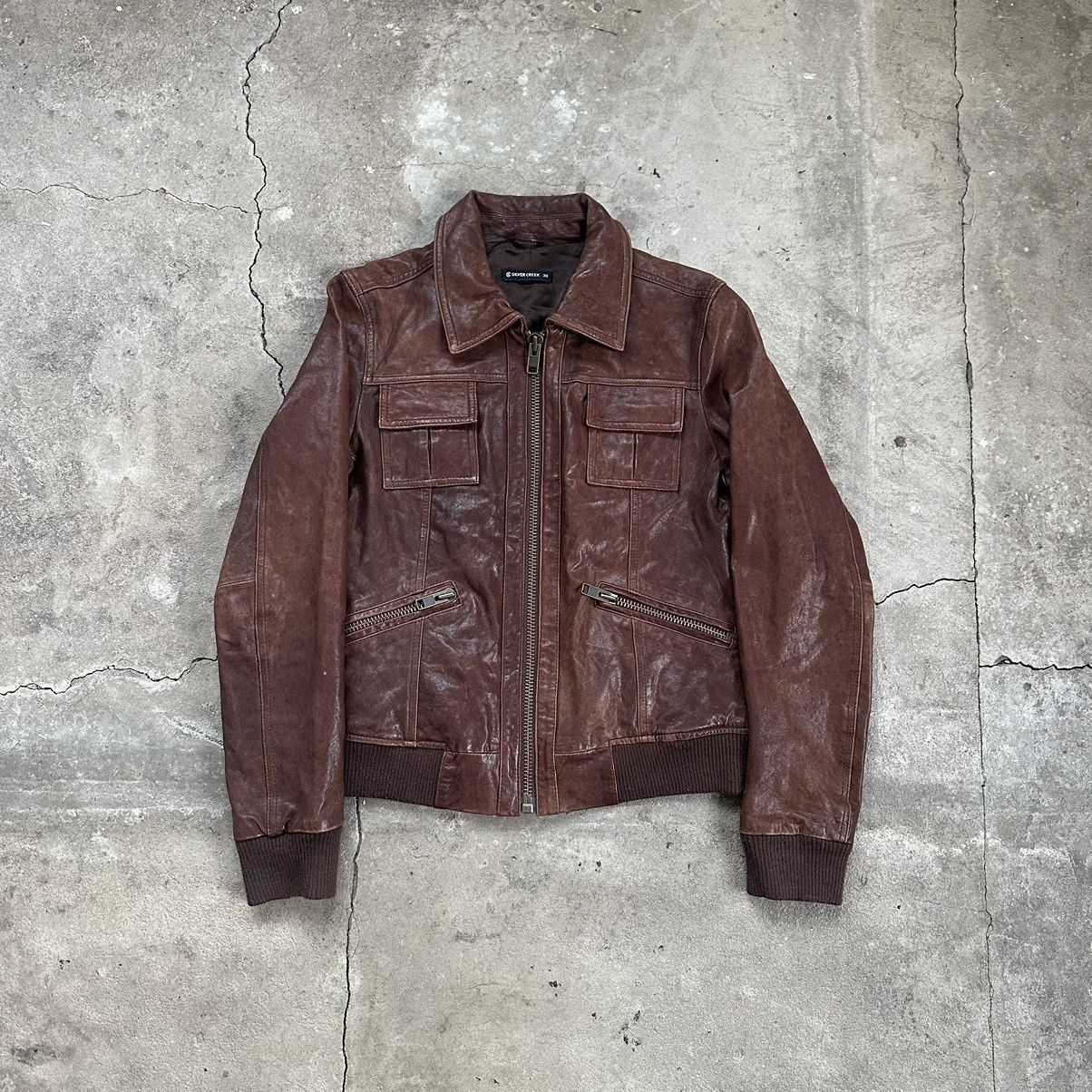 Vintage Vintage Avant Garde Leather Brown Jacket Size XS / US 0-2 / IT 36-38 - 3 Thumbnail