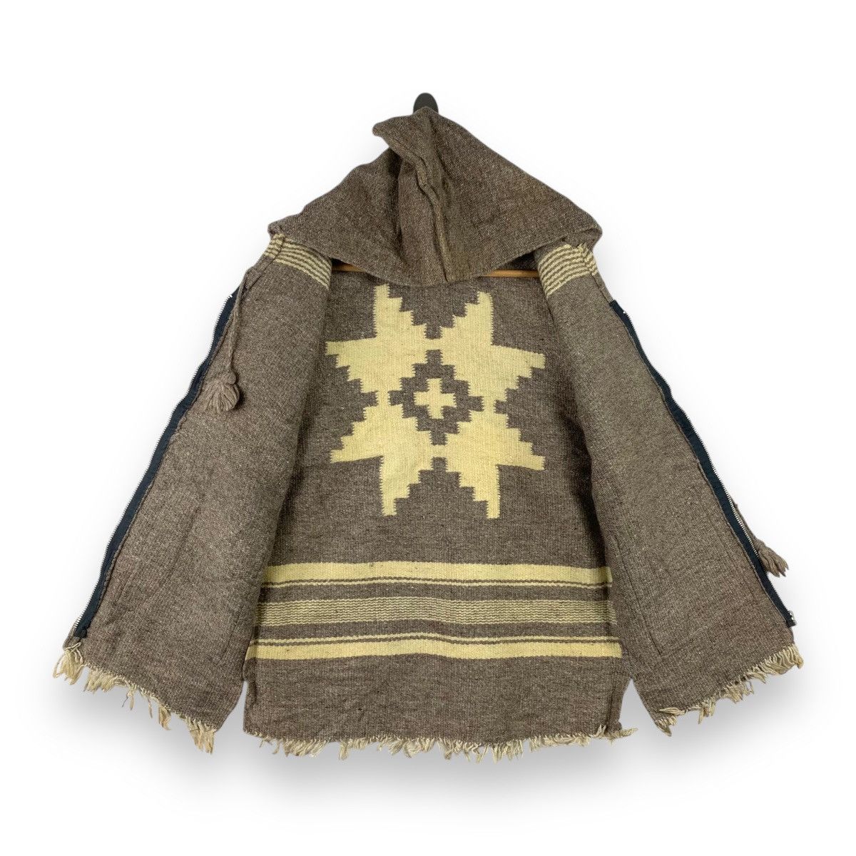 Vintage Vintage 80’ AZTEC NAVAJO NATIVE Boro Wool Jacket Zipper Size S / US 4 / IT 40 - 4 Thumbnail
