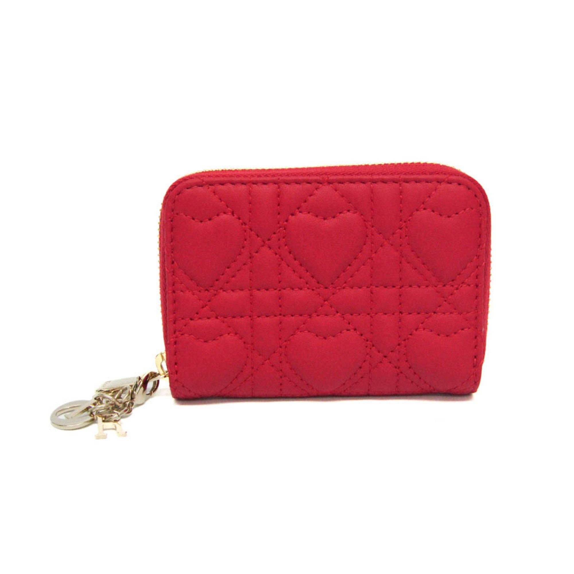 Dior Christian Dior Lady Dior S0985ONHG Women's Leather Coin Purse/coin Case Red Color Size ONE SIZE - 1 Thumbnail