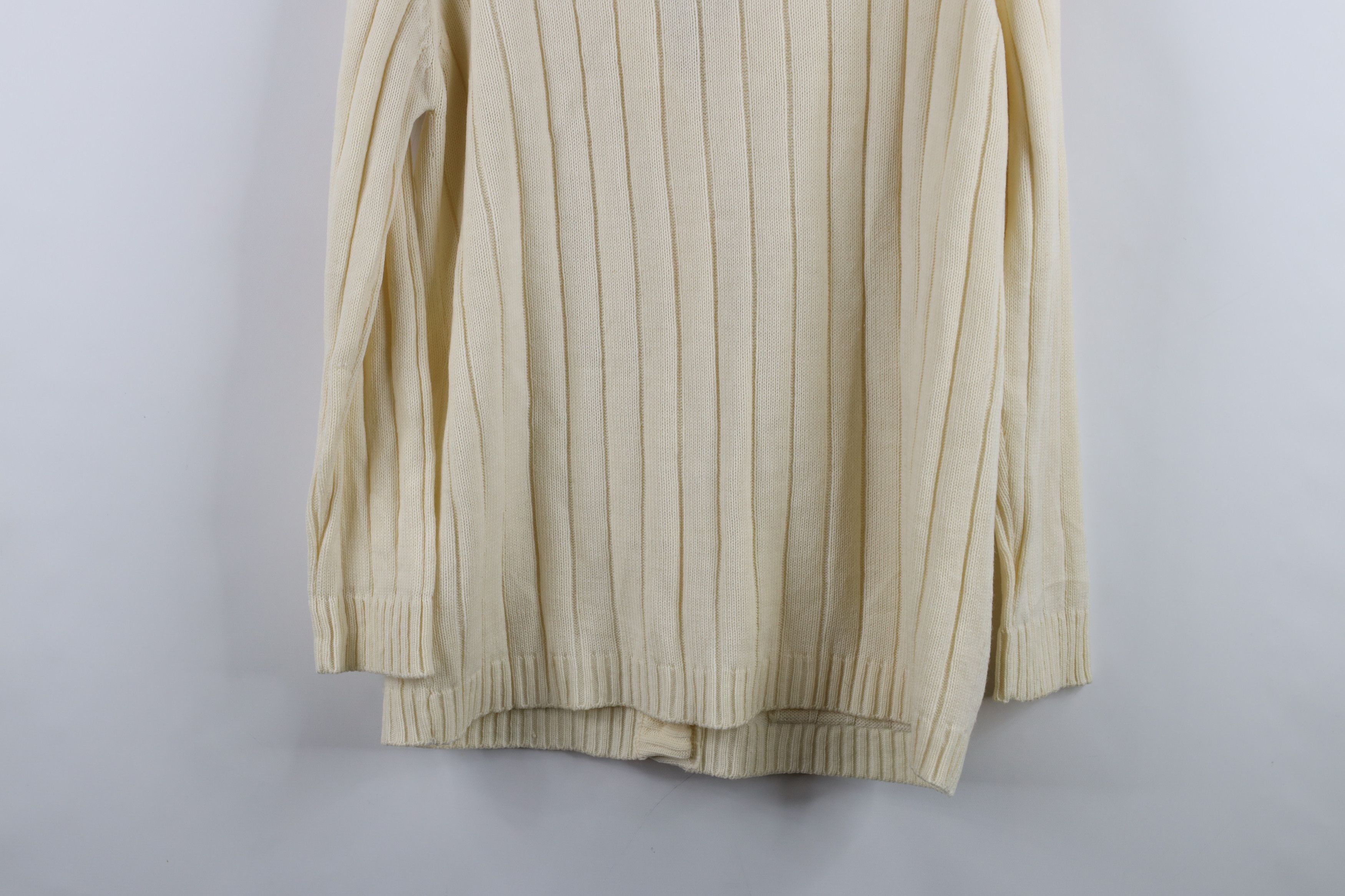Vintage Vintage 70s Streetwear Ribbed Knit Cardigan Sweater Cream Size S / US 4 / IT 40 - 13 Thumbnail