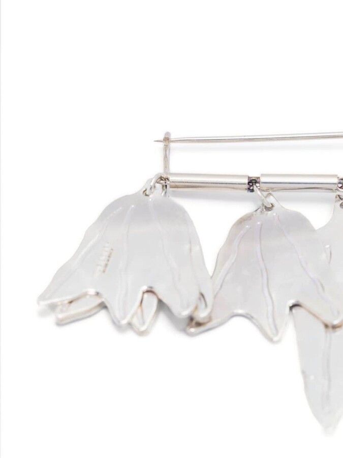 Jil Sander o1mt1gz0725 Size: OS / Leaf-Embellished Pin Brooch Silver Size ONE SIZE - 3 Thumbnail
