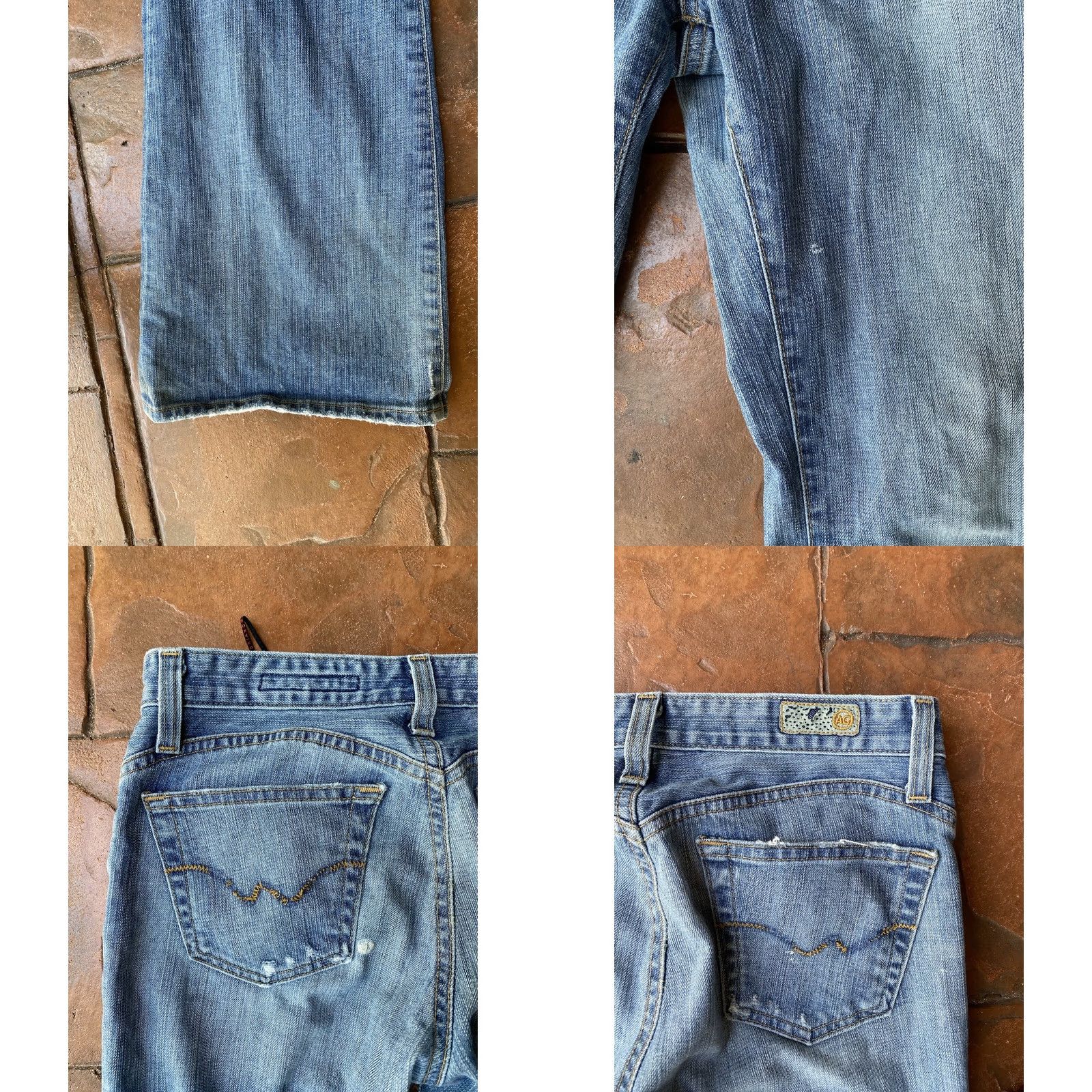 Vintage VINTAGE AG Adriano Goldschmied The Legend Flared Jeans 28R Denim Distressed 5-Pocket Women's Blue Slim Fit Distressed Pockets 33in Inseam Jeans Women Size 28" / US 6 / IT 42 - 8 Thumbnail