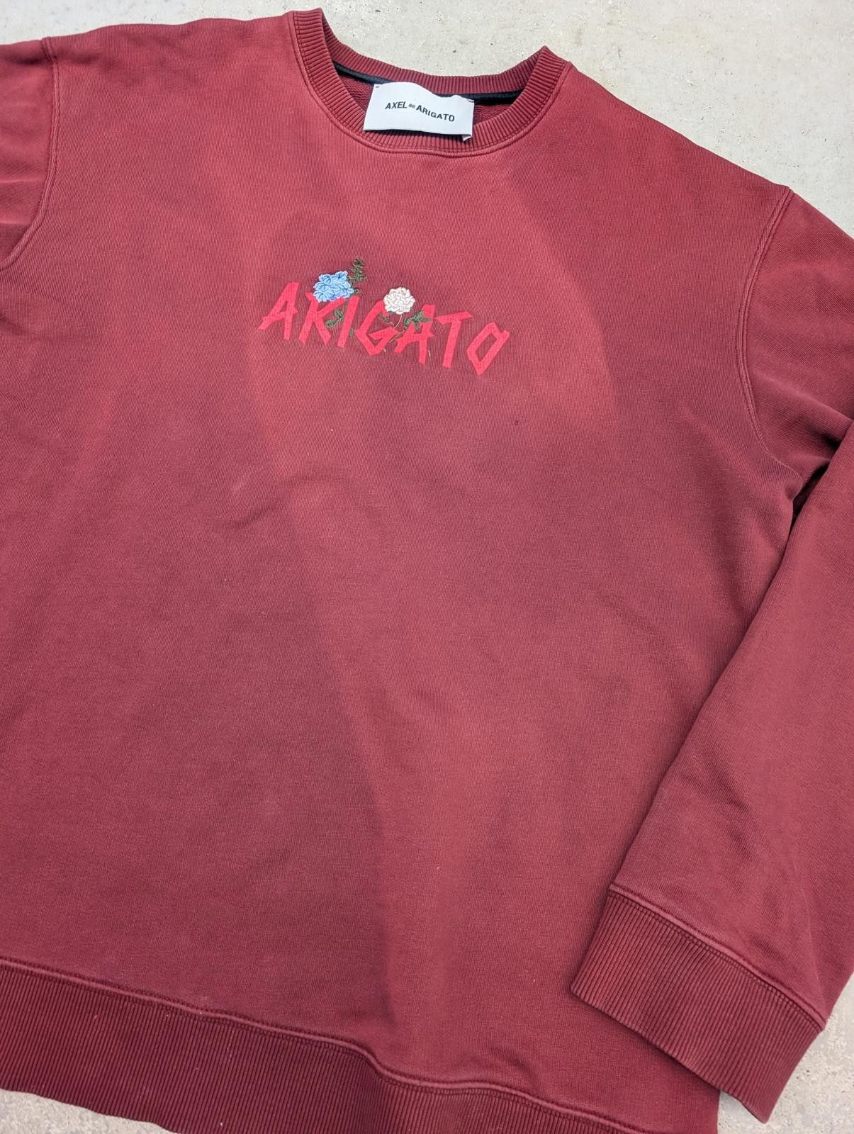 Axel Arigato Axel Arigato SS17 Maroon Essential Logo Sweatshirt Sun Fade Size US L / EU 52-54 / 3 - 3 Thumbnail