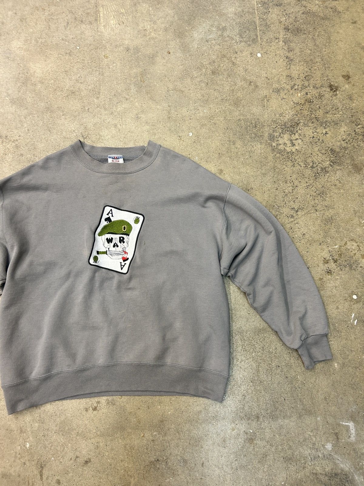 Vintage 90s Vintage Marines Crewneck XL Skull Ace Size US XL / EU 56 / 4 - 1 Thumbnail