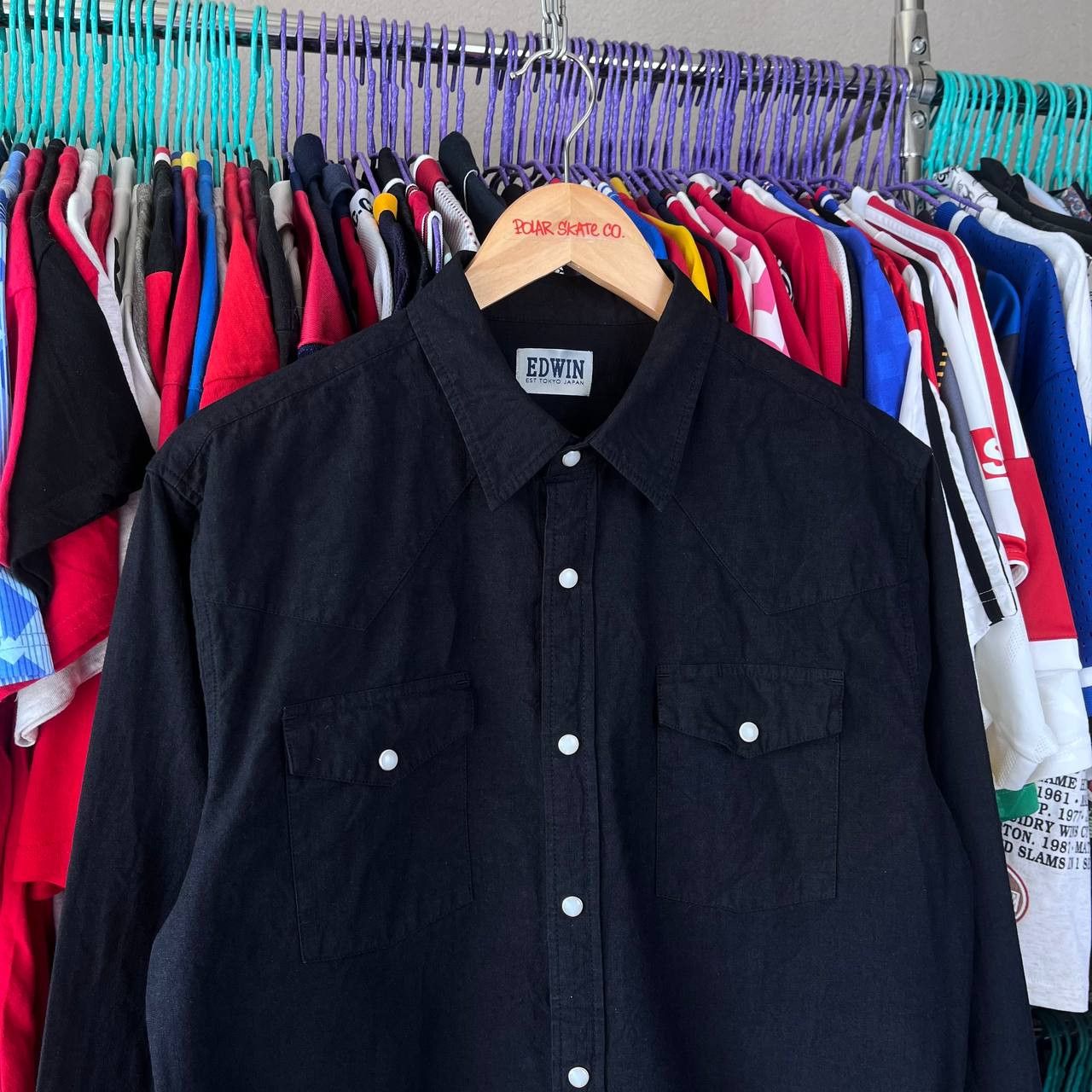 Edwin EDWIN Memphis Black Denim Button Shirt Size L Size US L / EU 52-54 / 3 - 2 Thumbnail