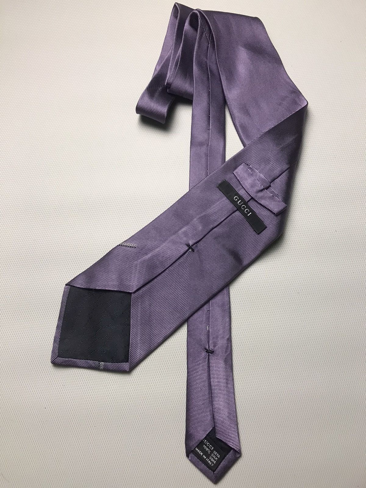 Gucci GUCCI Signature Logo Micro GGWEB Silk Tie purple Size ONE SIZE - 3 Thumbnail