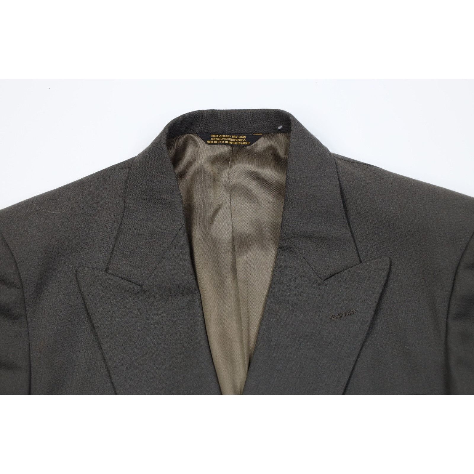 Vintage Vintage 70s 80s 2 Piece Wool Double Breasted Suit Wedding Size 44L - 3 Thumbnail