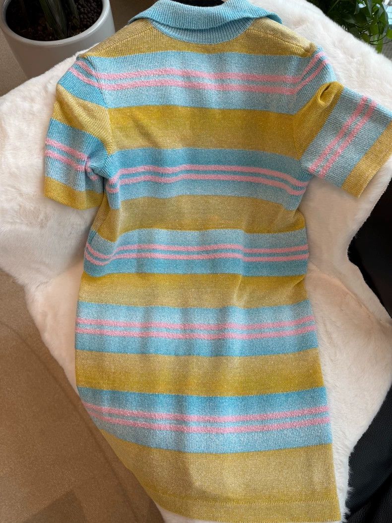 Chanel Chanel Striped color-blocked double-pocket polo collar sho Size XS / US 0-2 / IT 36-38 - 5 Thumbnail