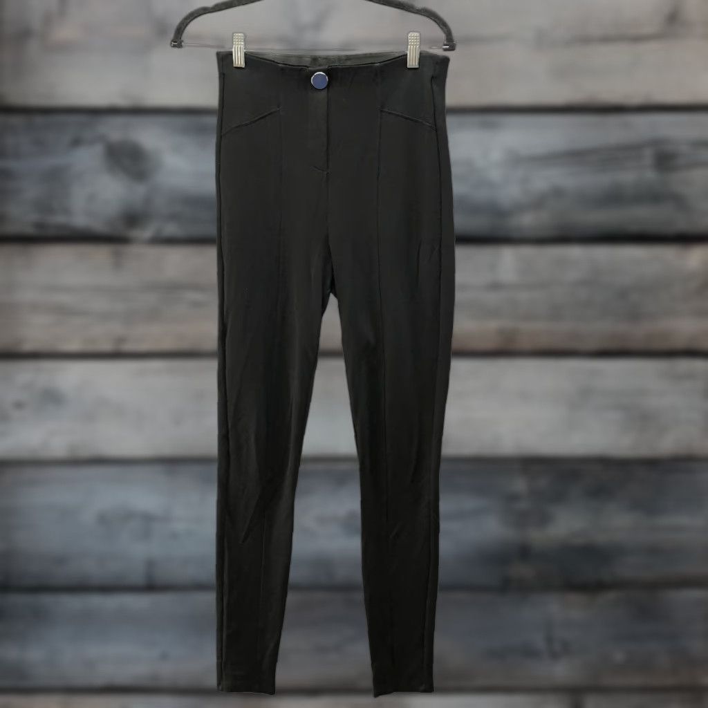 Zara Zara Womens S Black High Waisted Ponte Legging Pants Pull On Stretch Knit Slim Ankle Inseam 27.5 in Size 28" / US 6 / IT 42 - 1 Thumbnail