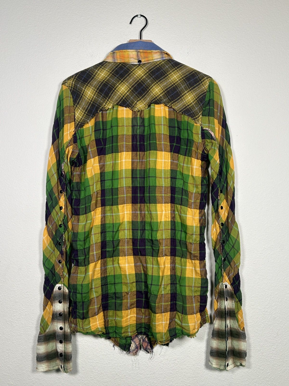 Le Grande Bleu (L.G.B.) 00’s ‘SHADOW PLAID’ Reversible Collar Flannel button up Size US M / EU 48-50 / 2 - 8 Thumbnail