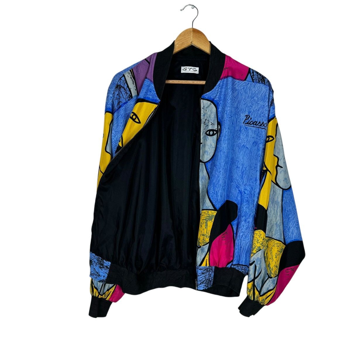 Art Comes First × Vintage ⚡️PICASSO SILK CUBISM POP ART BAROQUE ZIPPER JACKET Size US M / EU 48-50 / 2 - 8 Thumbnail