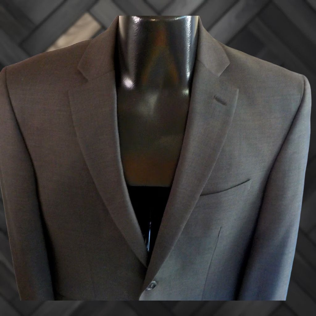 Joseph Abboud JOSEPH ABBOUD 2 Button-Notch Collar-2 PC Suit Brown Wool 38R Mens Suit Set Size 38R - 1 Thumbnail