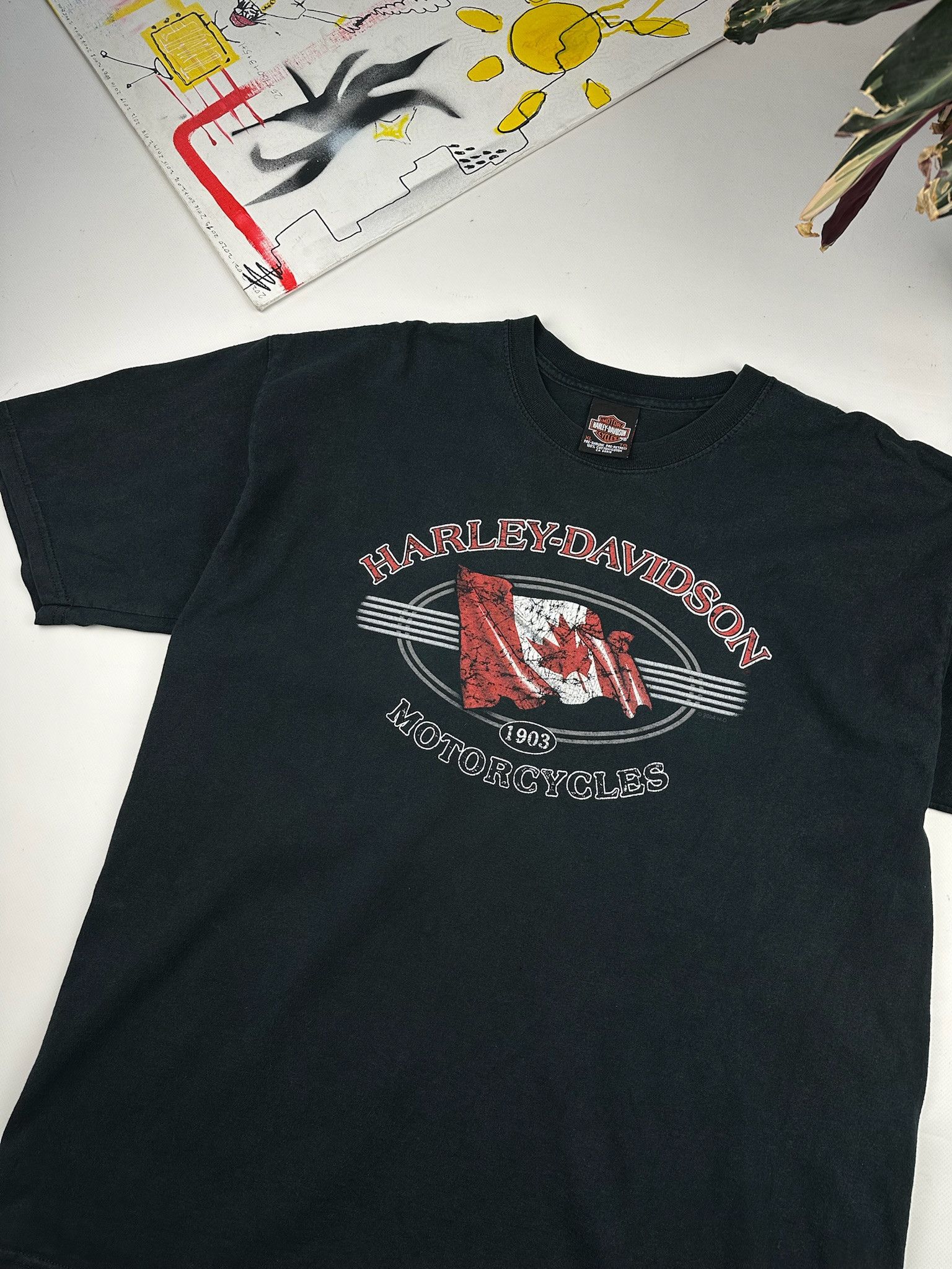 Harley Davidson Vintage Harley Davidson Red Rock Canada T Shirt Size US XL / EU 56 / 4 - 4 Thumbnail
