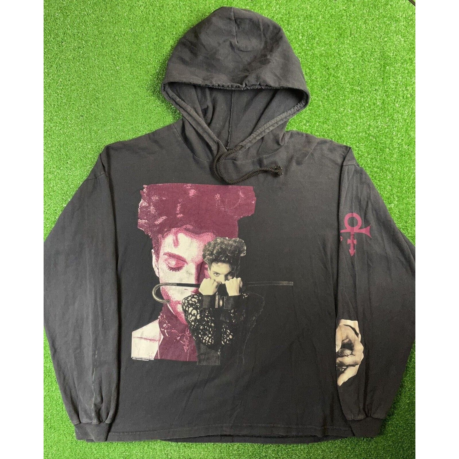 Vintage Vintage 90s Prince Tour XL Black Brockum Hoodie Shirt USA Size US XL / EU 56 / 4 - 3 Thumbnail