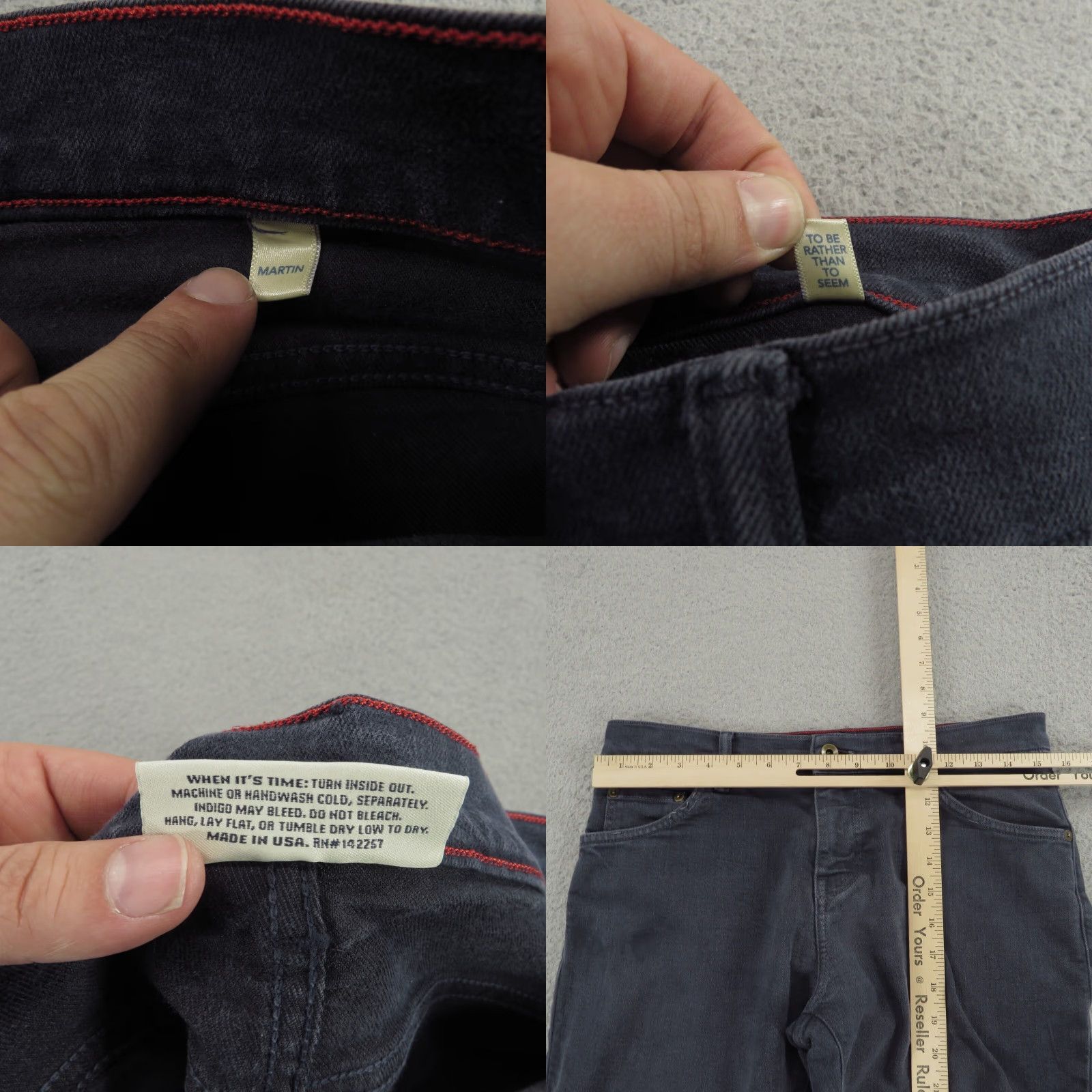 Raleigh Denim Raleigh Denim Workshop Jeans Mens 29 (30x32) Martin Slim Tapered Raw Made in USA Size US 29 - 8 Thumbnail