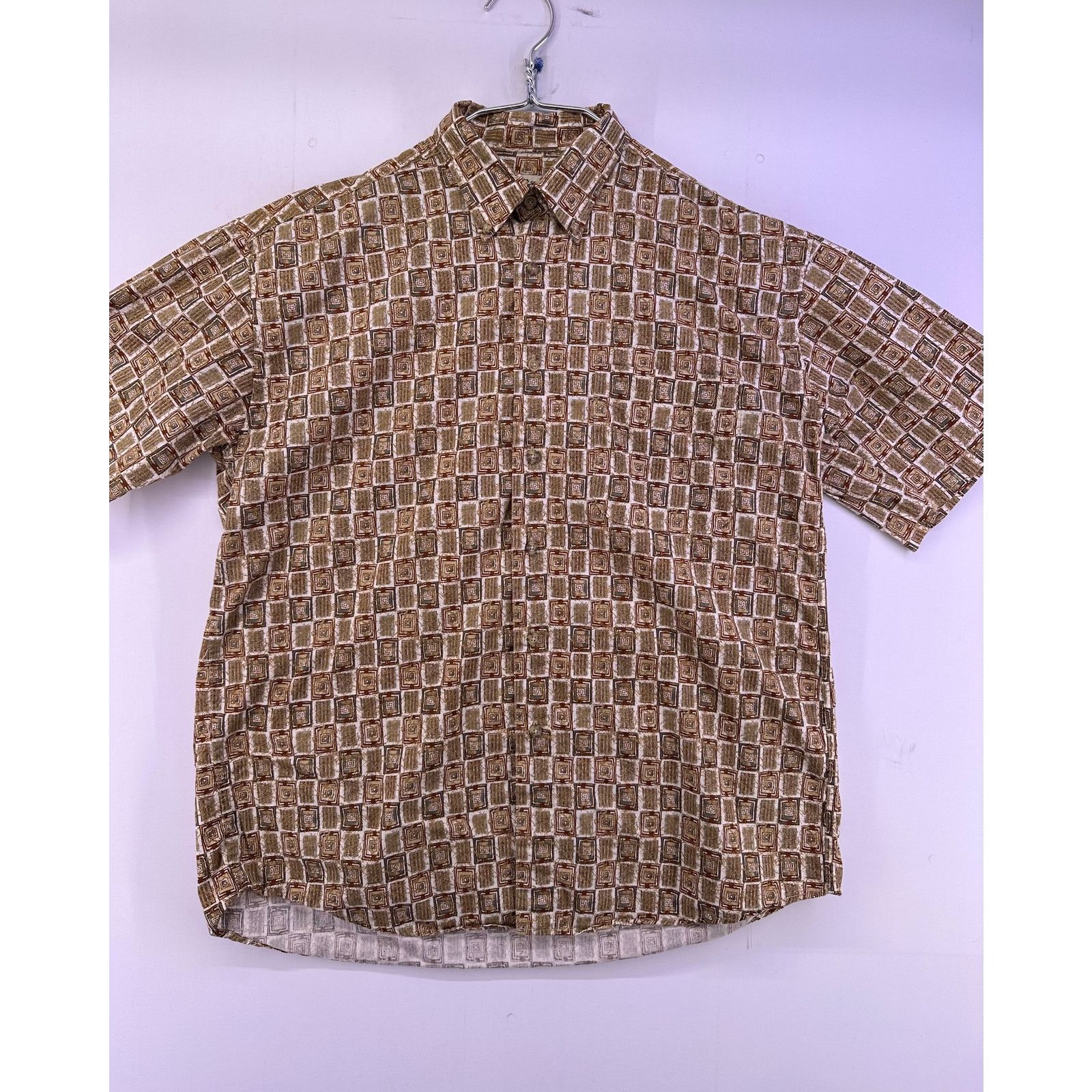 Natural Issue Natural Issue Brown Square pattern Button Down Shirt Size M Size US M / EU 48-50 / 2 - 2 Thumbnail