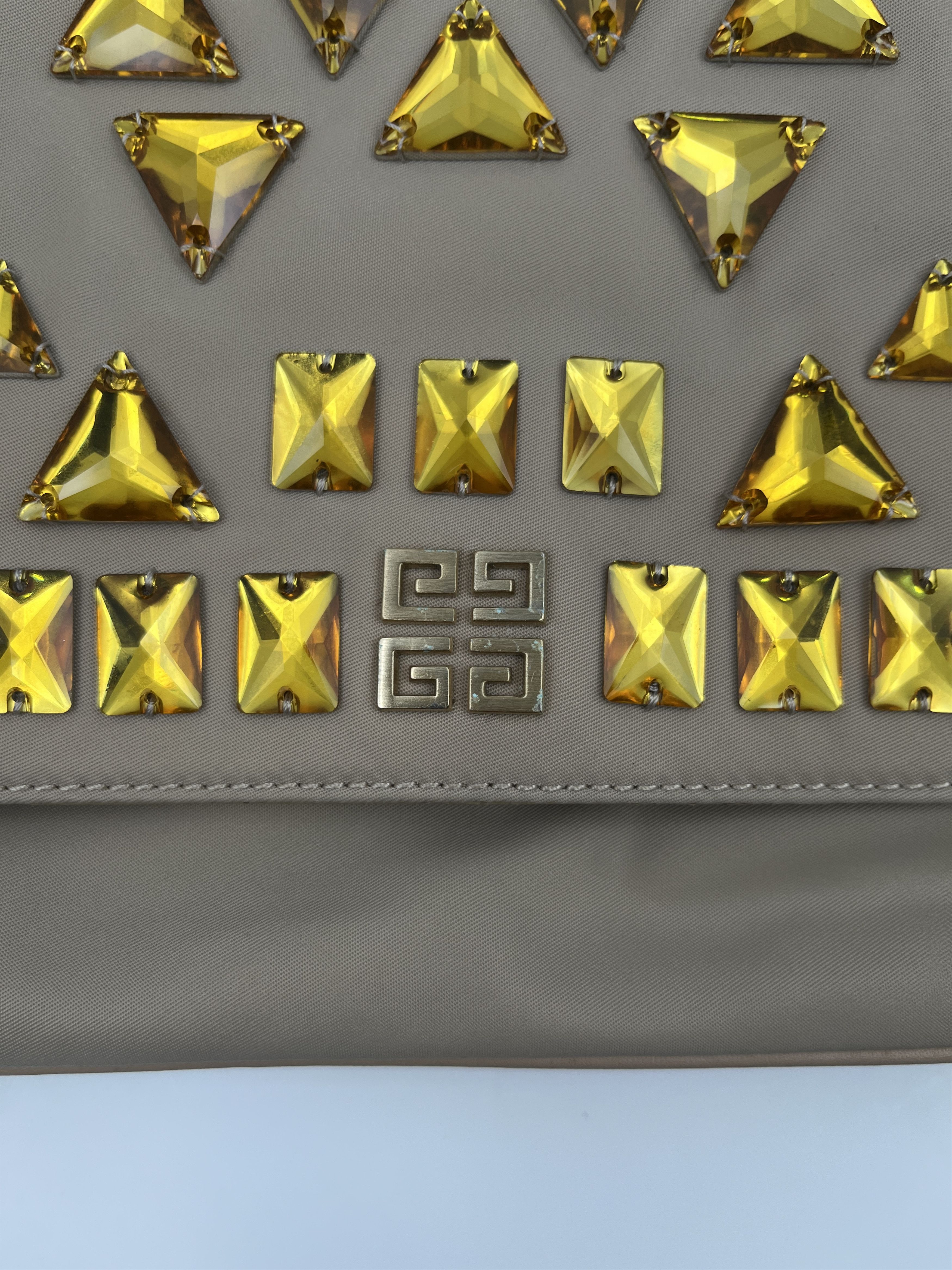 Givenchy Givenchy Beige Nylon Clutch Embellished With Yellow Crystal Size ONE SIZE - 5 Thumbnail