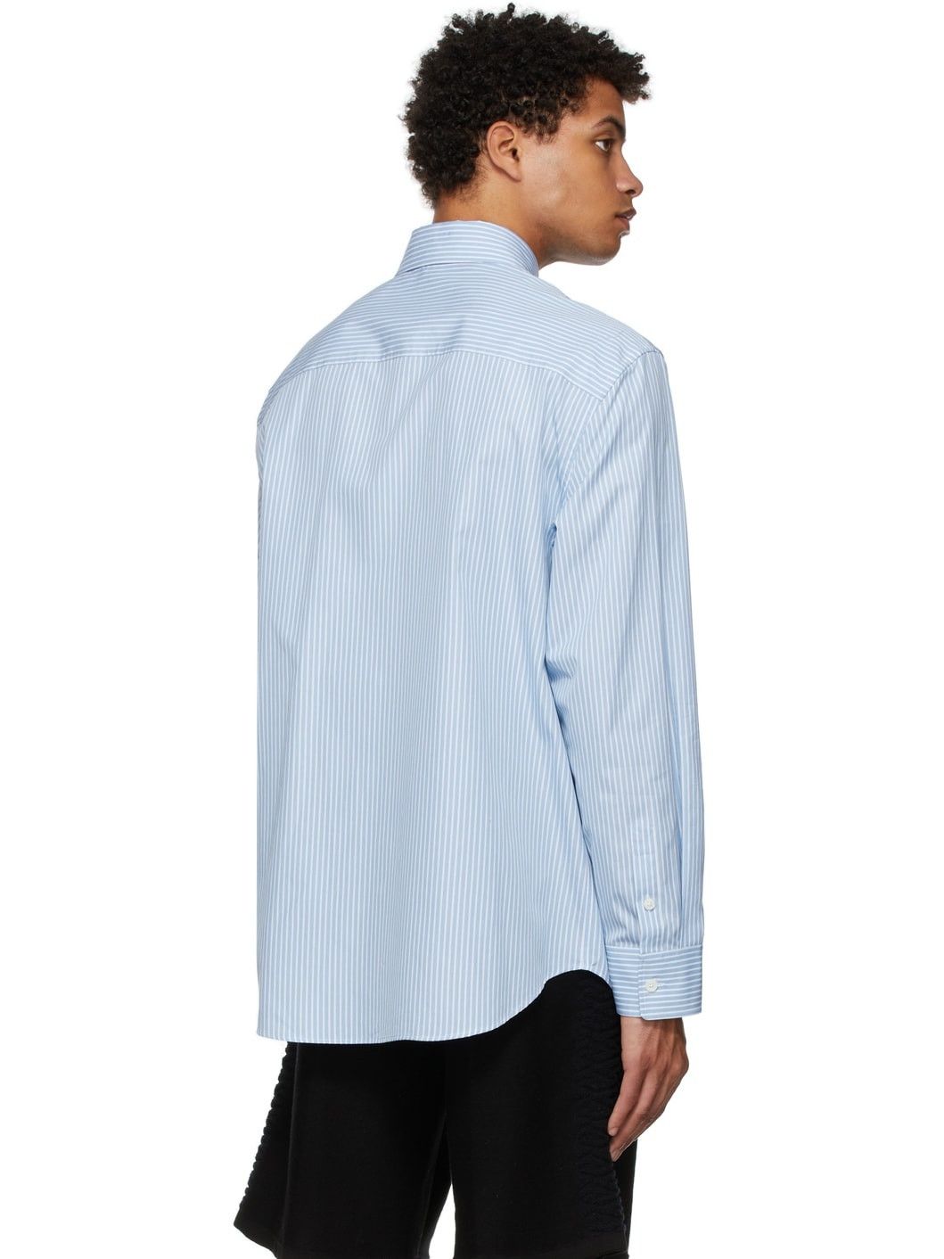 Versace VERSACE La Greca blue striped shirt Size 40 / Medium Size US M / EU 48-50 / 2 - 4 Thumbnail