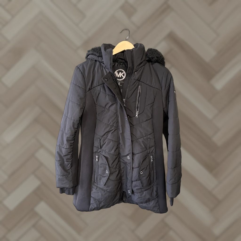 Michael Kors Michael Kors Womens Parka Jacket Hooded Quilted Puffer Full Zip Black Sz M Womens 80s? Size M / US 6-8 / IT 42-44 - 1 Thumbnail