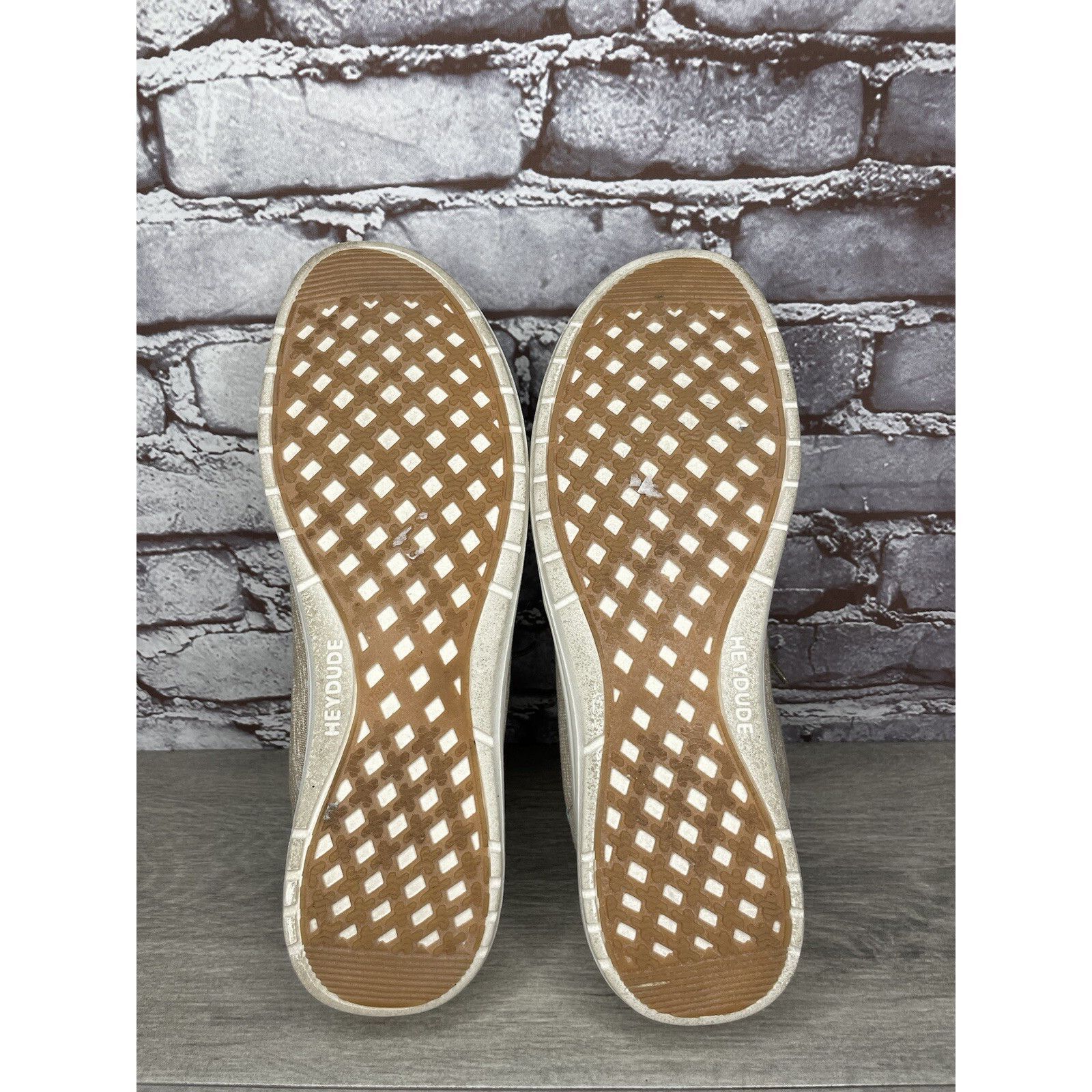 Other Hey Dude Paul Chambray Beige Canvas Fabric Lace Up Shoes Men Size US 12 / EU 45 - 10 Thumbnail