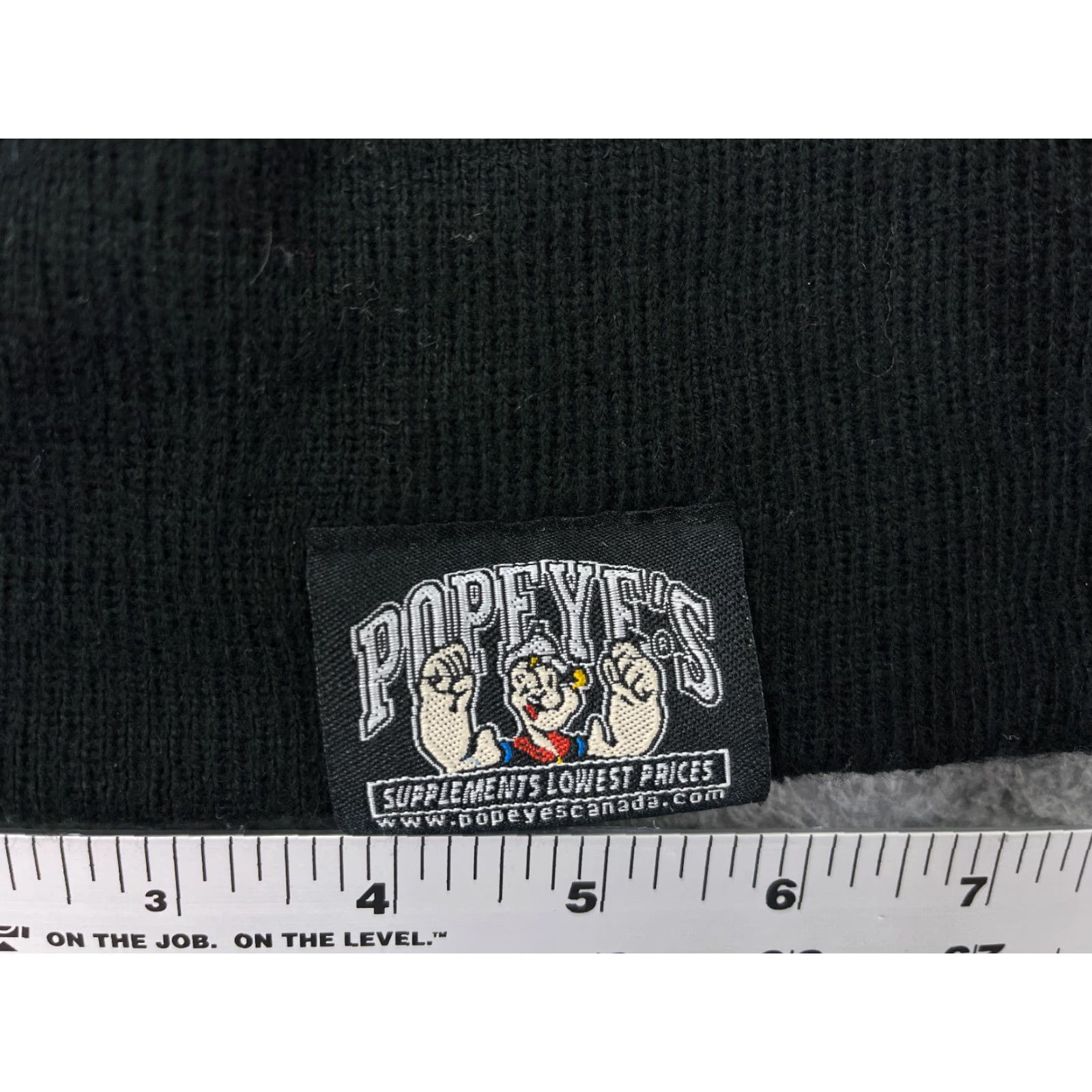 Vintage Popeye's Supplements Canada Beanie Adult One Size Black 100% Acrylic Knit Size ONE SIZE - 2 Thumbnail
