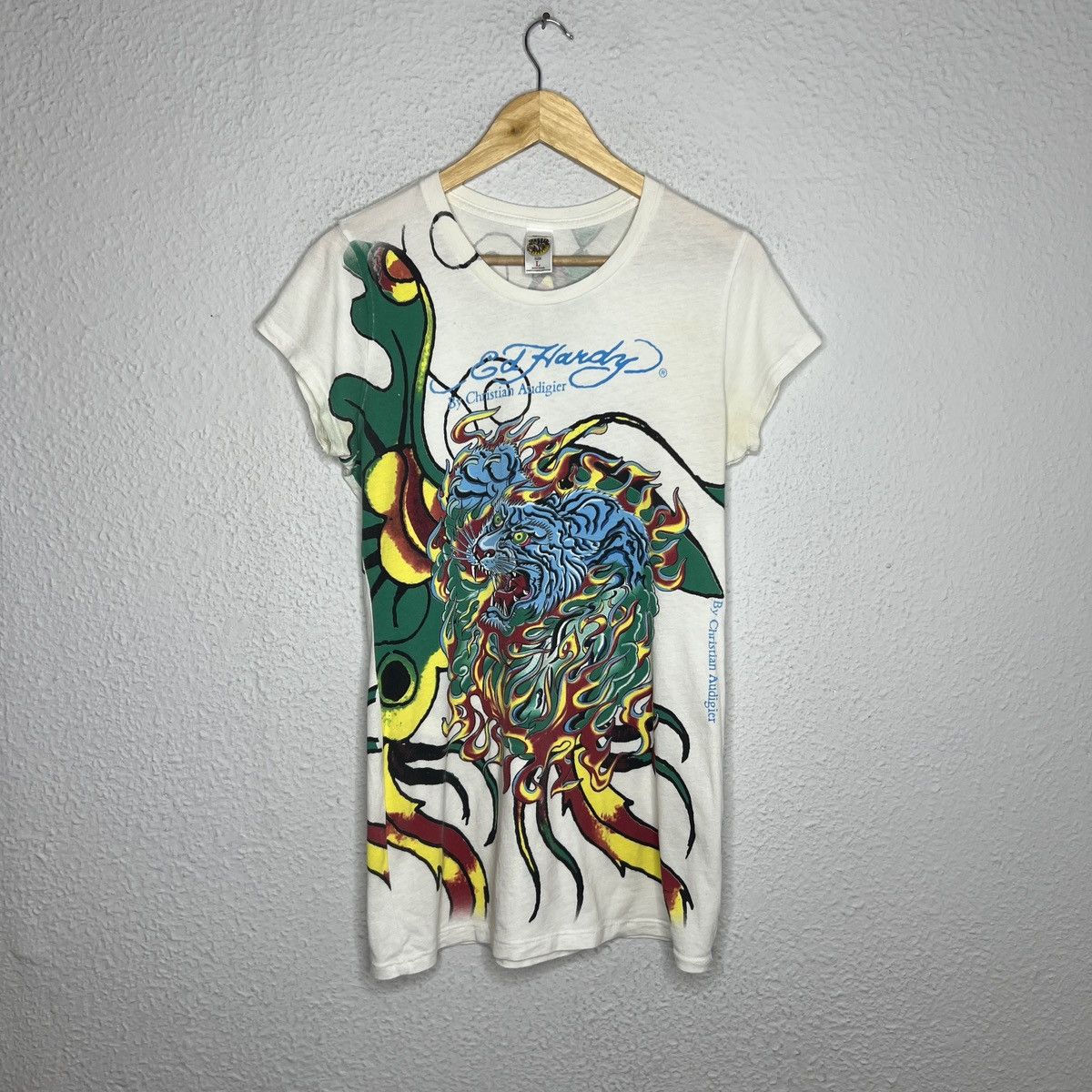 Christian Audigier × Ed Hardy × Vintage Vintage Ed Hardy x Christian Audigier Tshirt Tee Dress Size M / US 6-8 / IT 42-44 - 1 Thumbnail