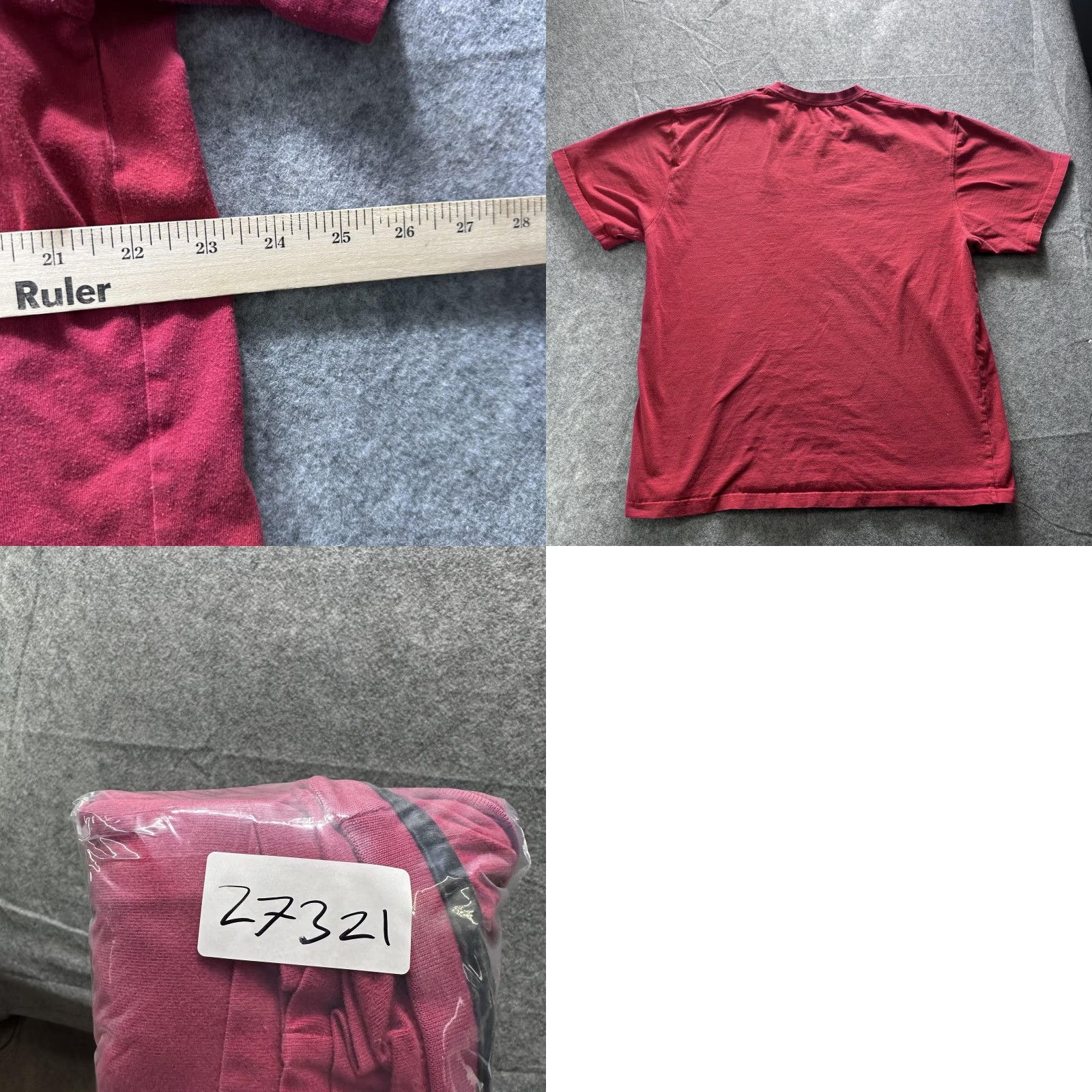 Vintage VINTAGE Red Solid Crew Neck Logo Tee Mens Large Shirt Size US L / EU 52-54 / 3 - 8 Thumbnail