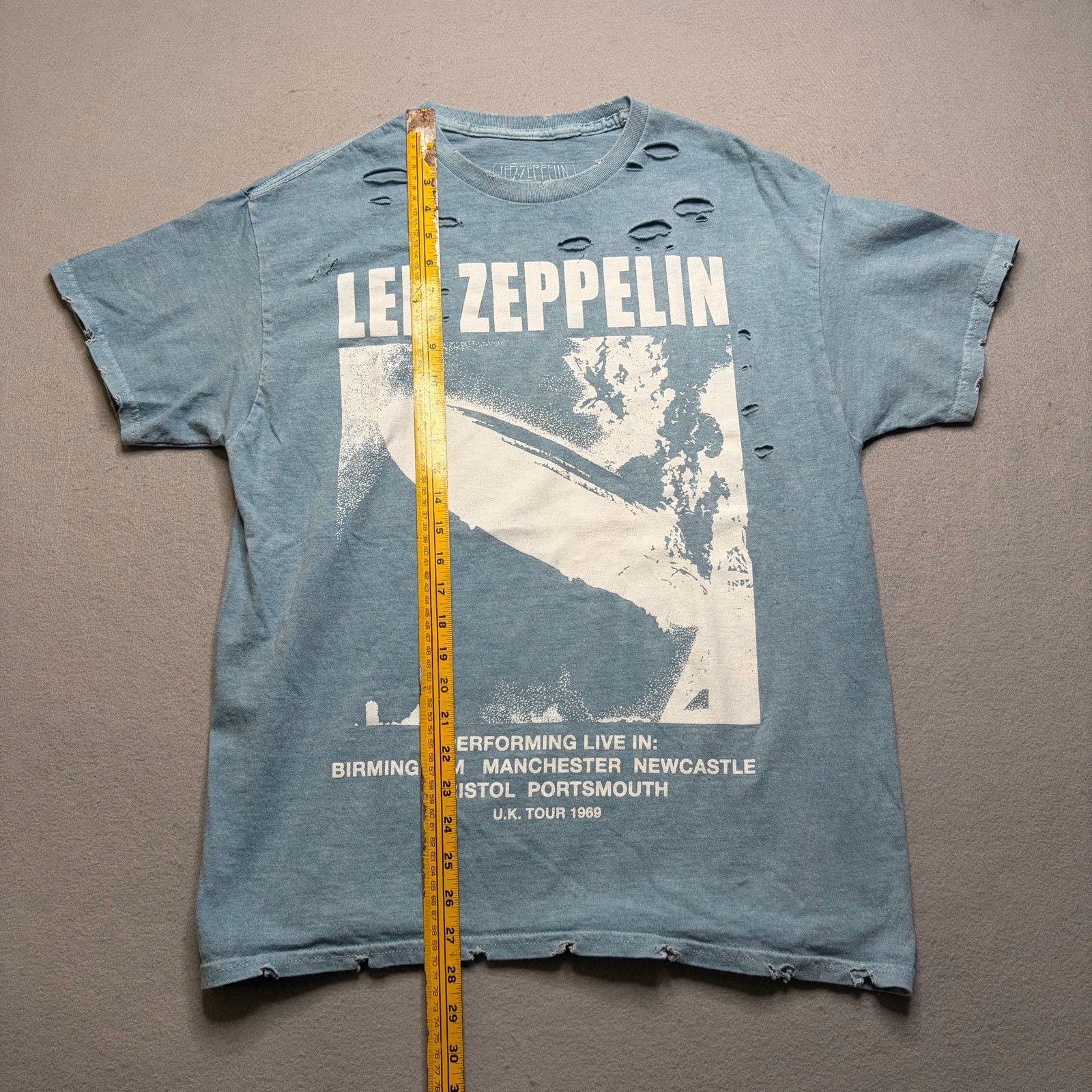 Led Zeppelin Led Zeppelin Distressed Band T Shirt Men’s M/L Blue 1969 Size US L / EU 52-54 / 3 - 6 Thumbnail