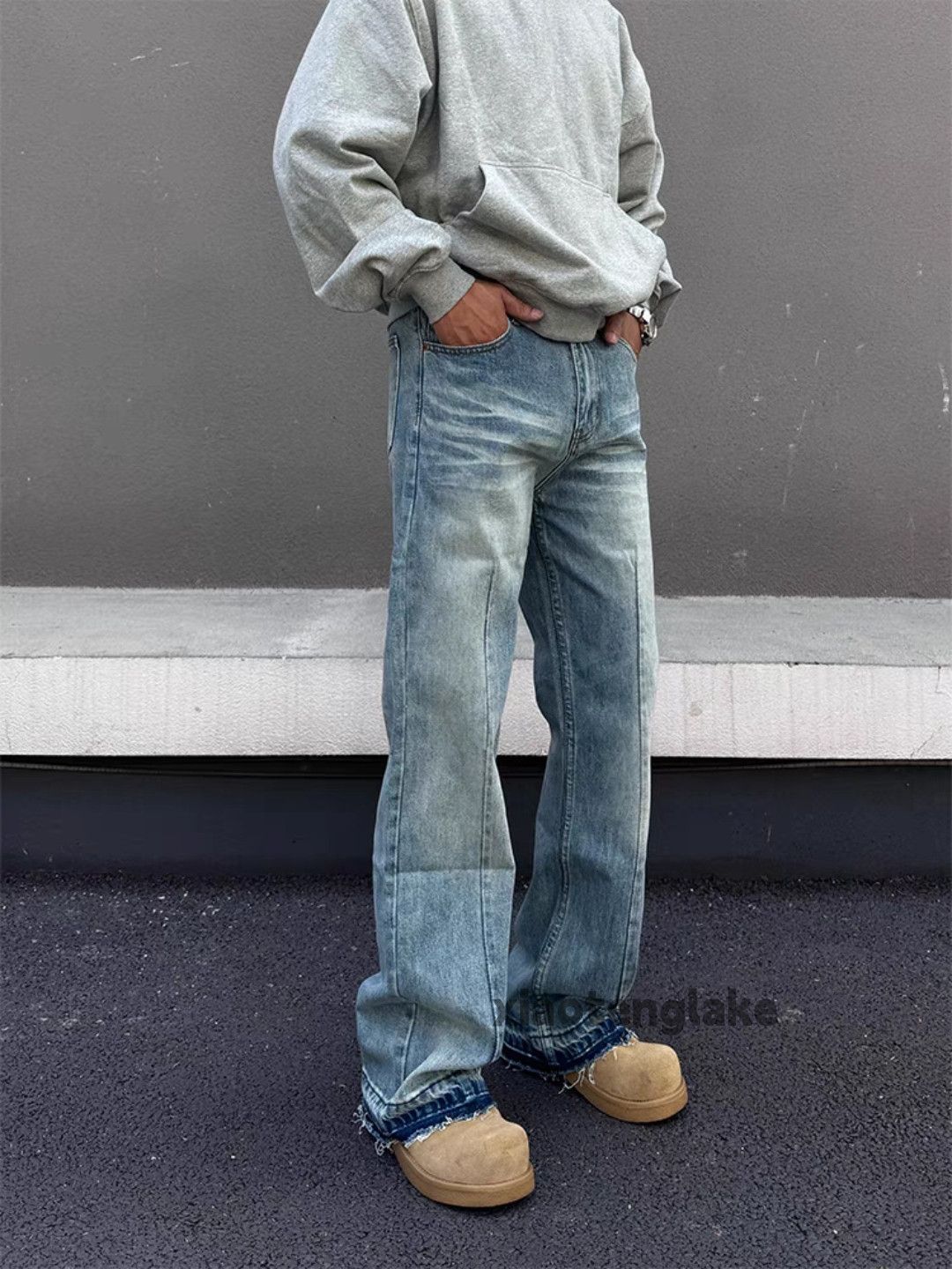 Jean × Vintage washed faded cleanfit yuppie bootcut punk flared jeans Size US 26 / EU 42 - 3 Thumbnail