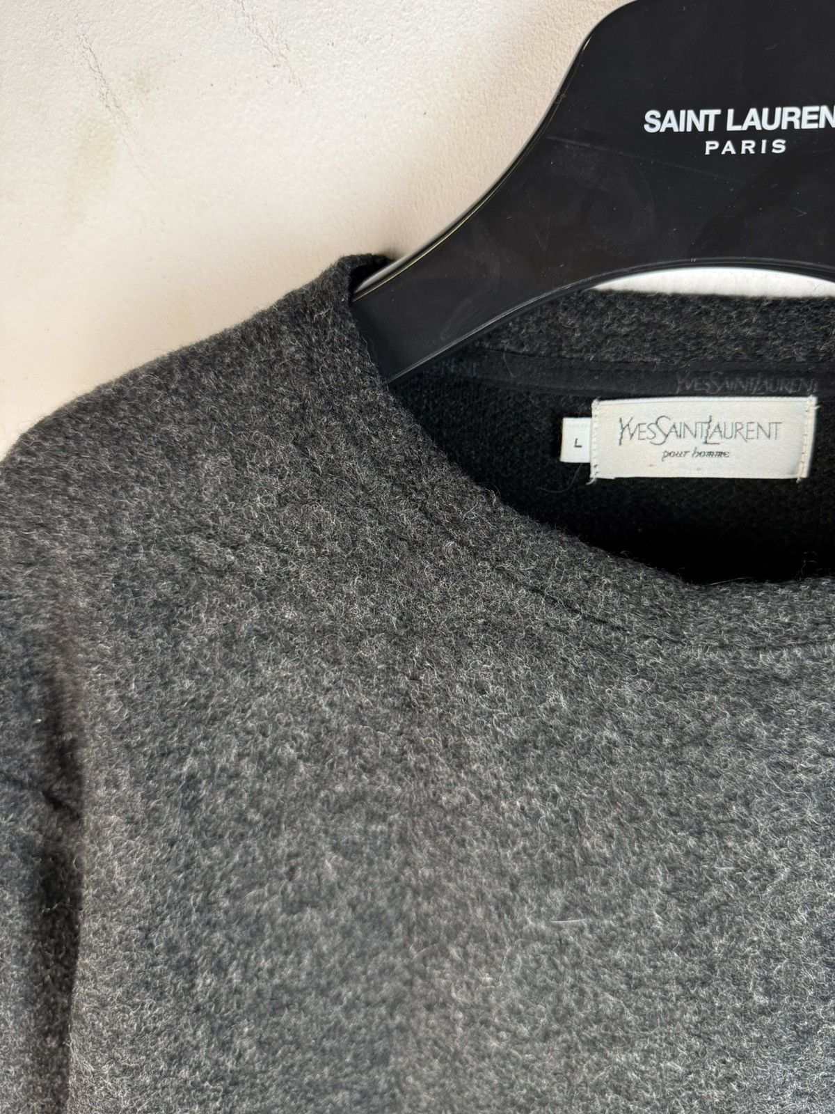 Yves Saint Laurent Wool YSL Sweater Soft Warm Grey YSL Sweatshirt Size US M / EU 48-50 / 2 - 10 Thumbnail