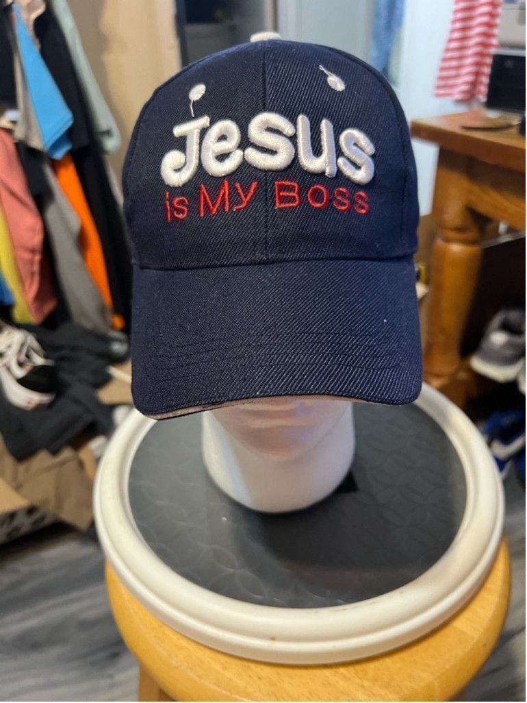 Other Unisex Jesus is My Boss Baseball Cap One Size Blue Size ONE SIZE - 1 Thumbnail