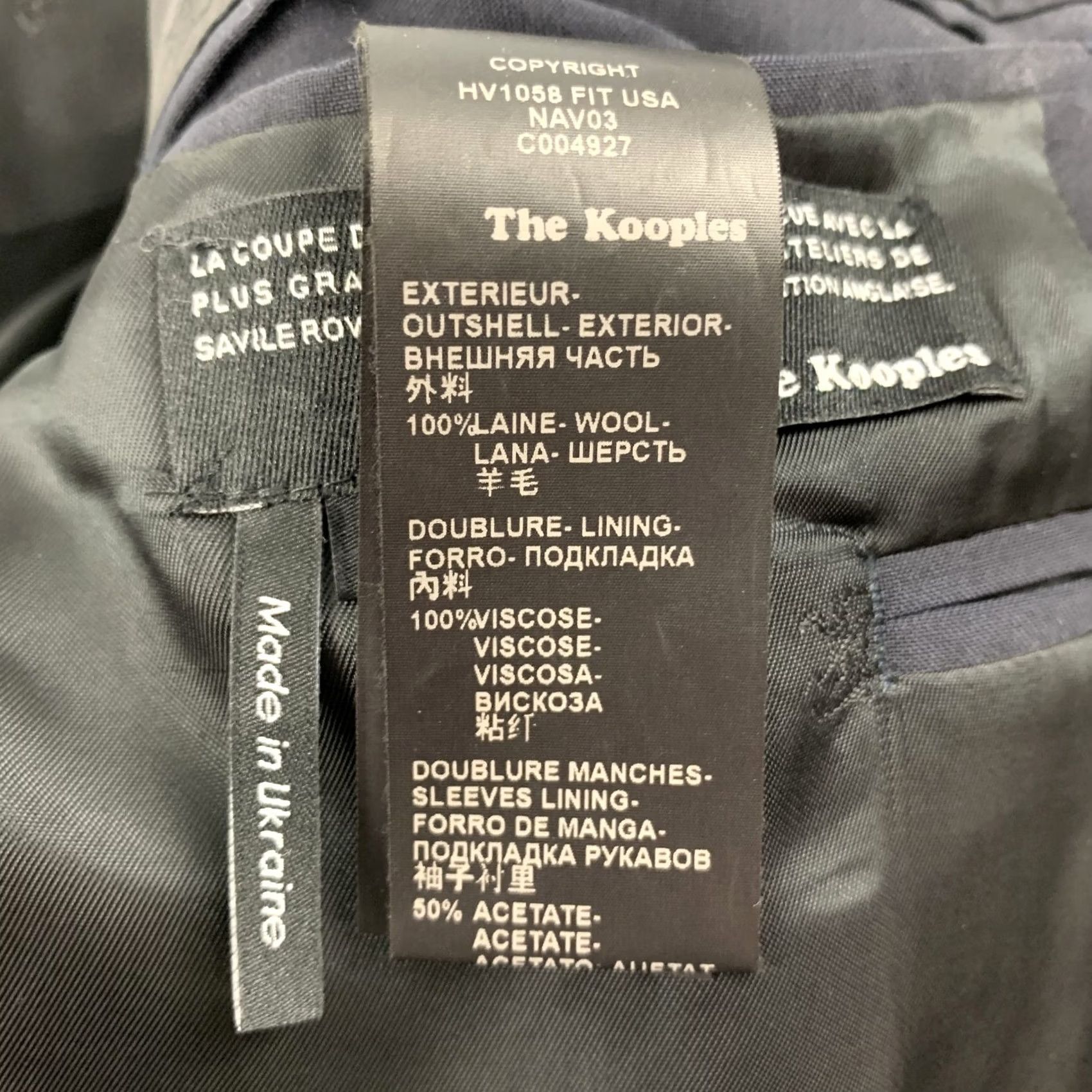 The Kooples THE KOOPLES Sport Coat Navy Wool Notch Lapel 44 Mens Regular Chest 44 XXL? Size US S / EU 44-46 / 1 - 5 Thumbnail