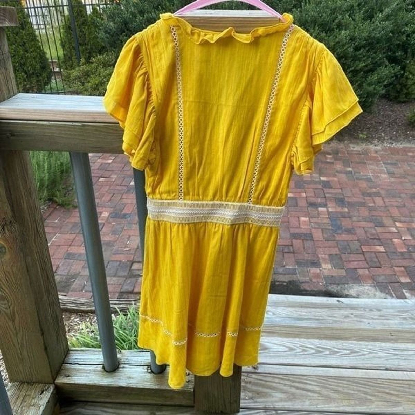 Anthropologie Tularosa Eliah DressYellow Eyelet size small, MSRP $228 Size S / US 4 / IT 40 - 8 Thumbnail
