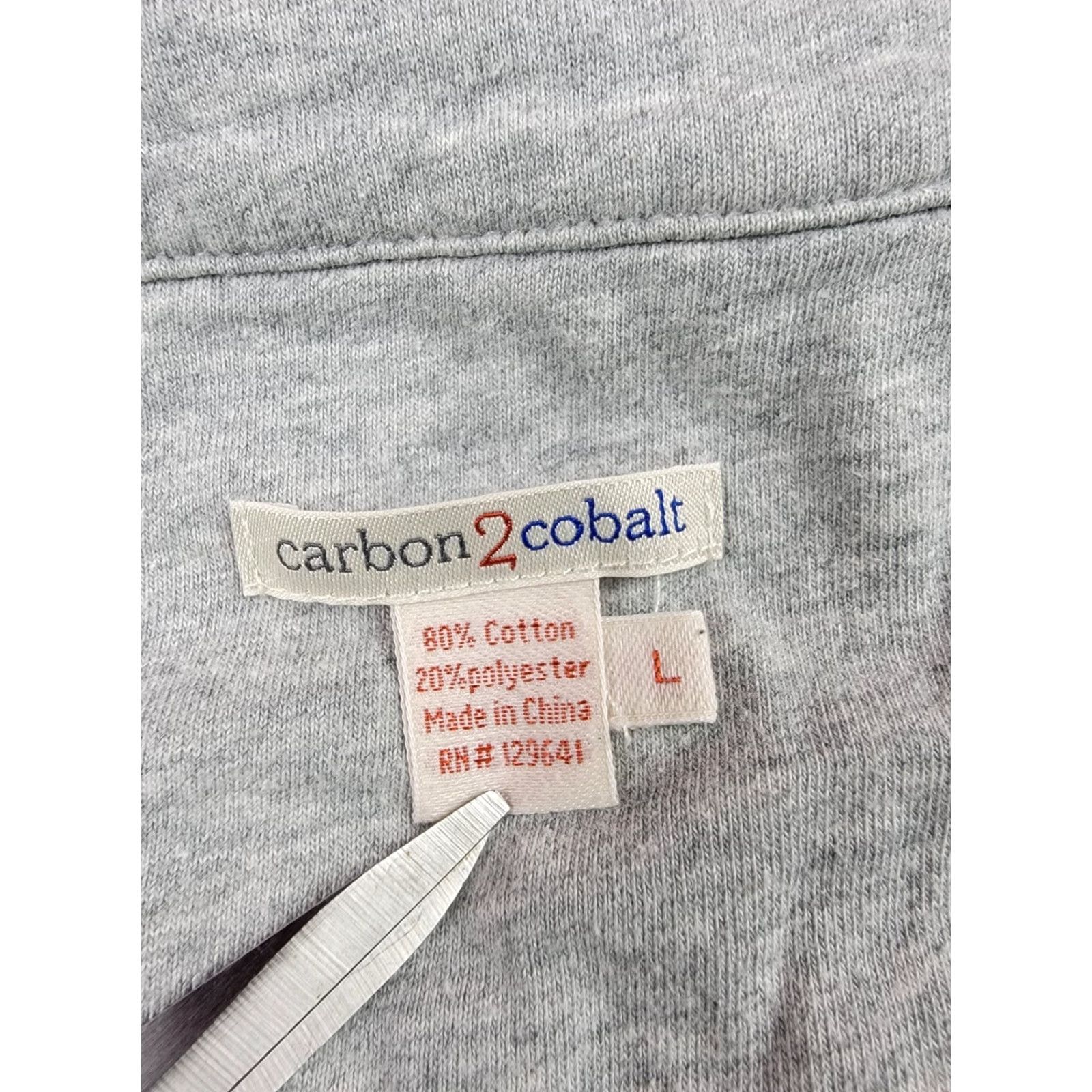 Carbon2Cobalt Carbon 2 Cobalt Sweater Mens Large Gray Full Zip Pockets Casual Classic Jacket Size US L / EU 52-54 / 3 - 2 Thumbnail