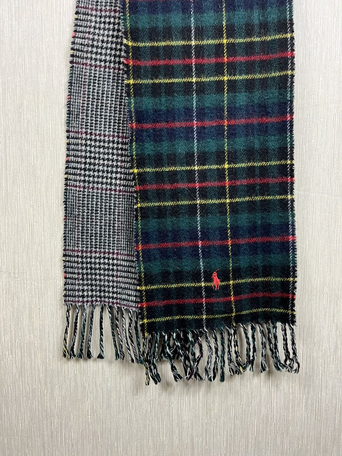 Polo Ralph Lauren × Ralph Lauren Polo Ralph Lauren Italian wool checked scarf muffler luxury Size ONE SIZE - 5 Thumbnail