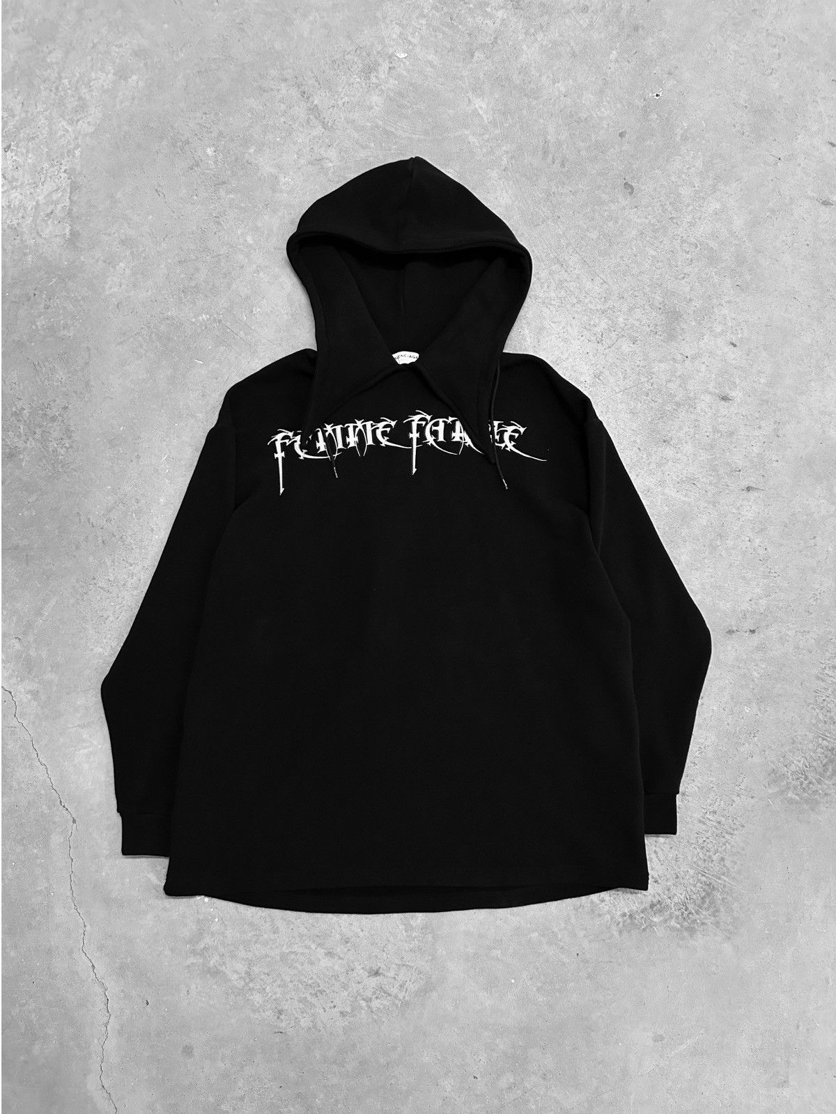 image of Balenciaga “Femme Fatale” Scarf Hoodie 2017 in Black, Men's (Size Medium)
