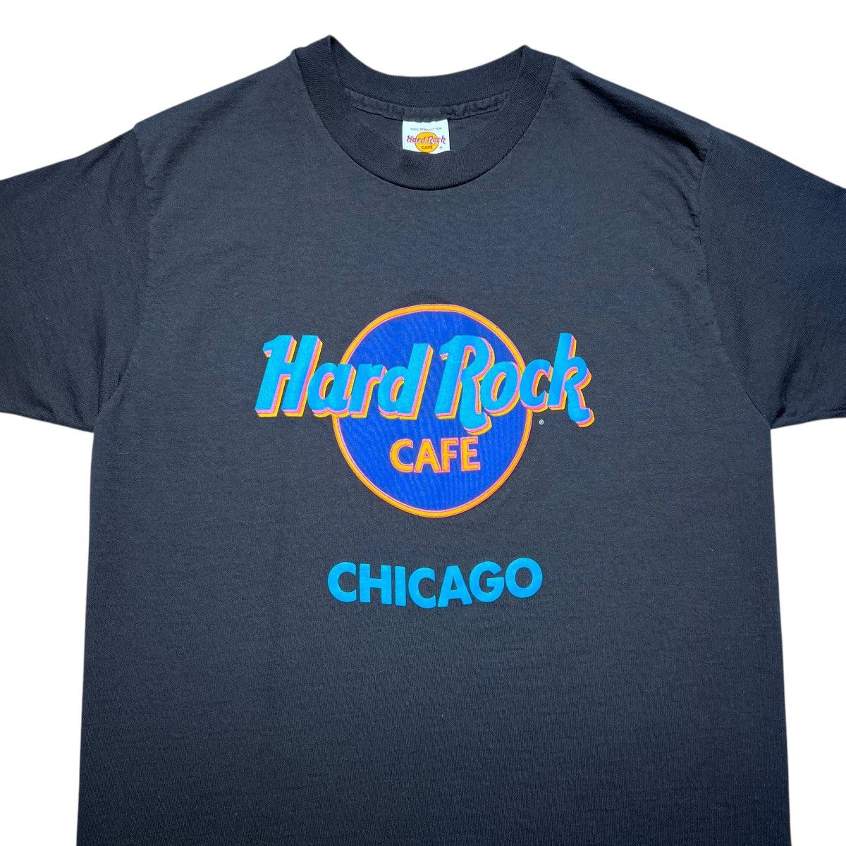 Hard Rock Cafe Vintage 1990s Hard Rock Cafe Chicago Black Single Stitch Tee Size US L / EU 52-54 / 3 - 4 Thumbnail