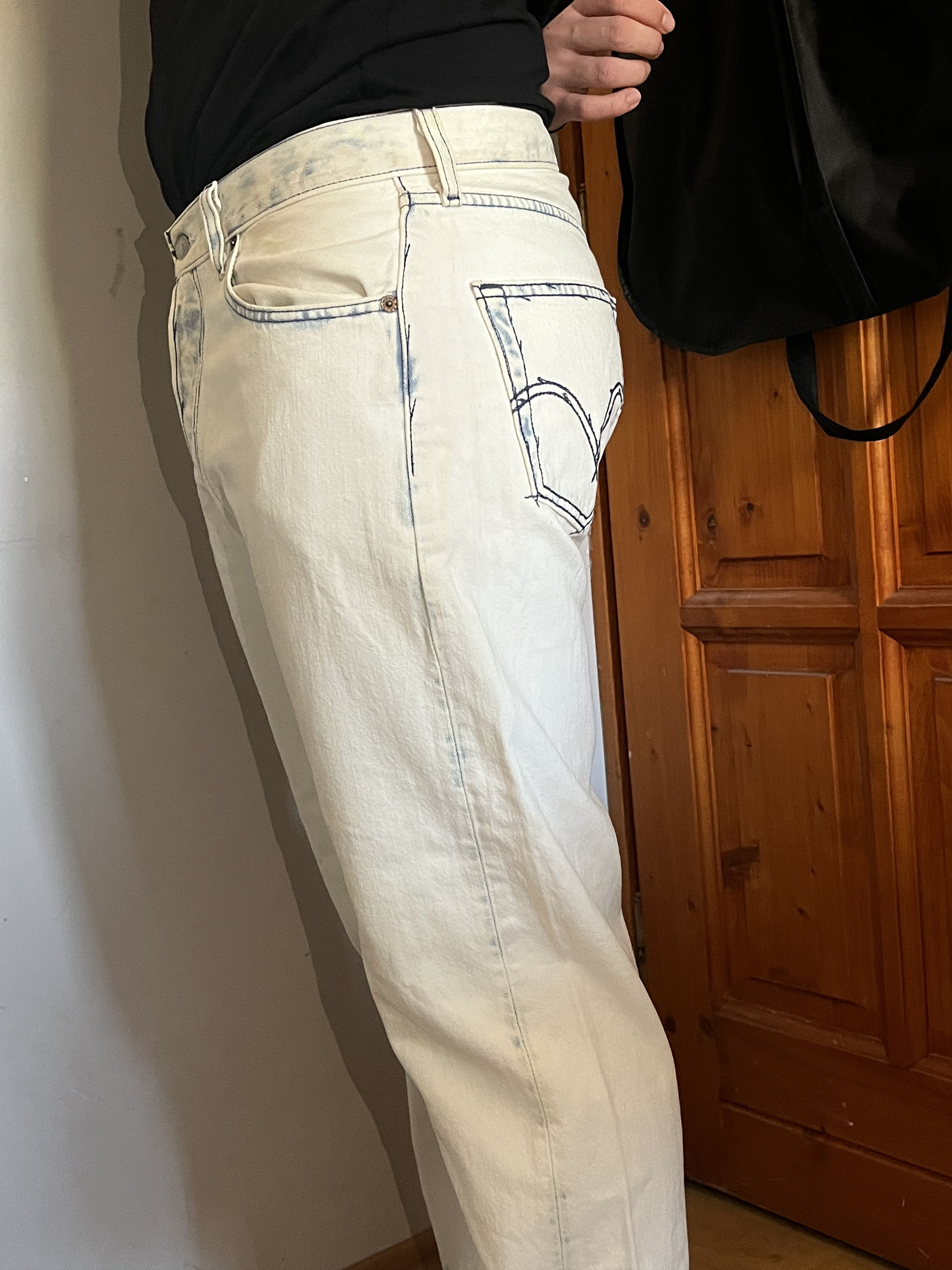Levi's Vintage Clothing Vintage Levi’s 501 White Jeans – Rare, T01 Button Size US 34 / EU 50 - 9 Thumbnail