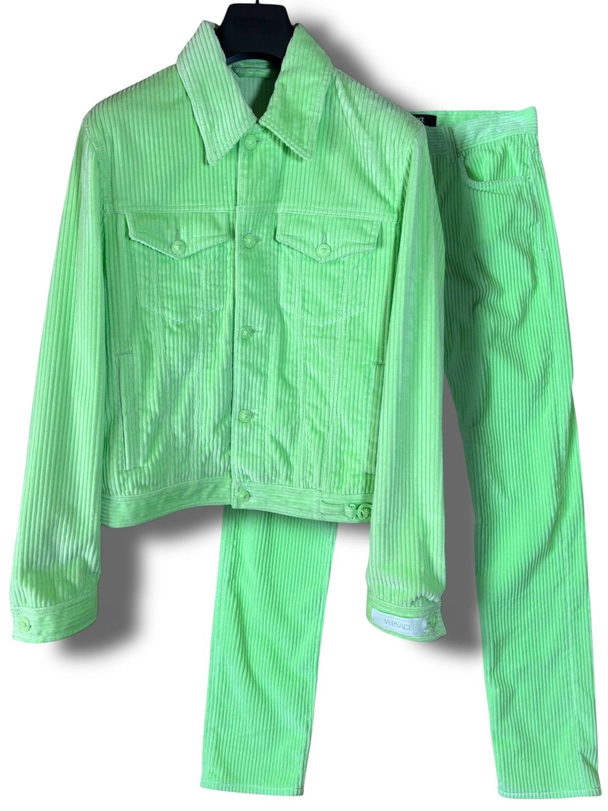 Versace Versace Green Corduroy Jacket & Pants Set Size 38R - 1 Thumbnail