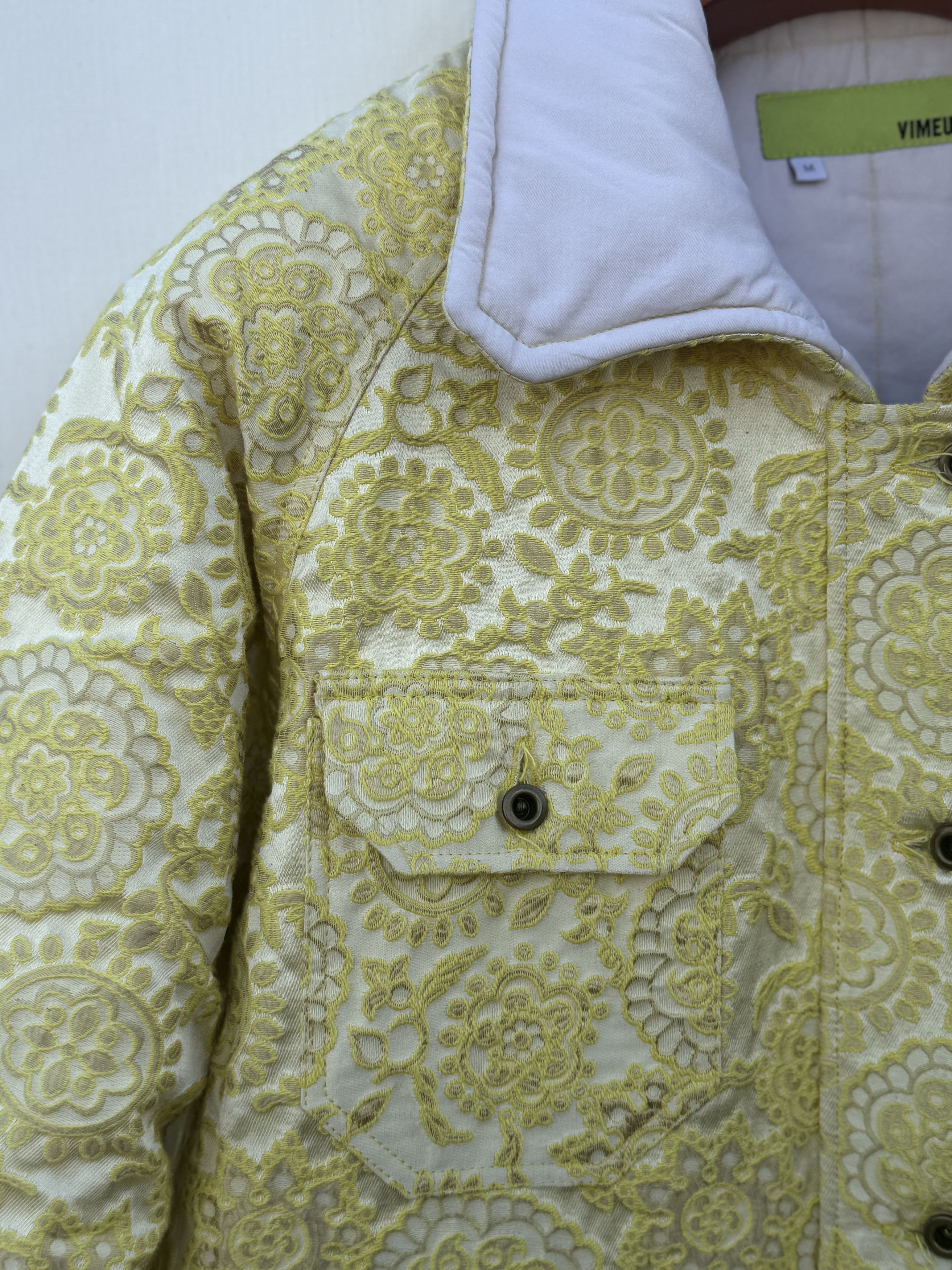 Other Yellow and White Novelty Raglan Puffer Jacket Size US M / EU 48-50 / 2 - 3 Thumbnail